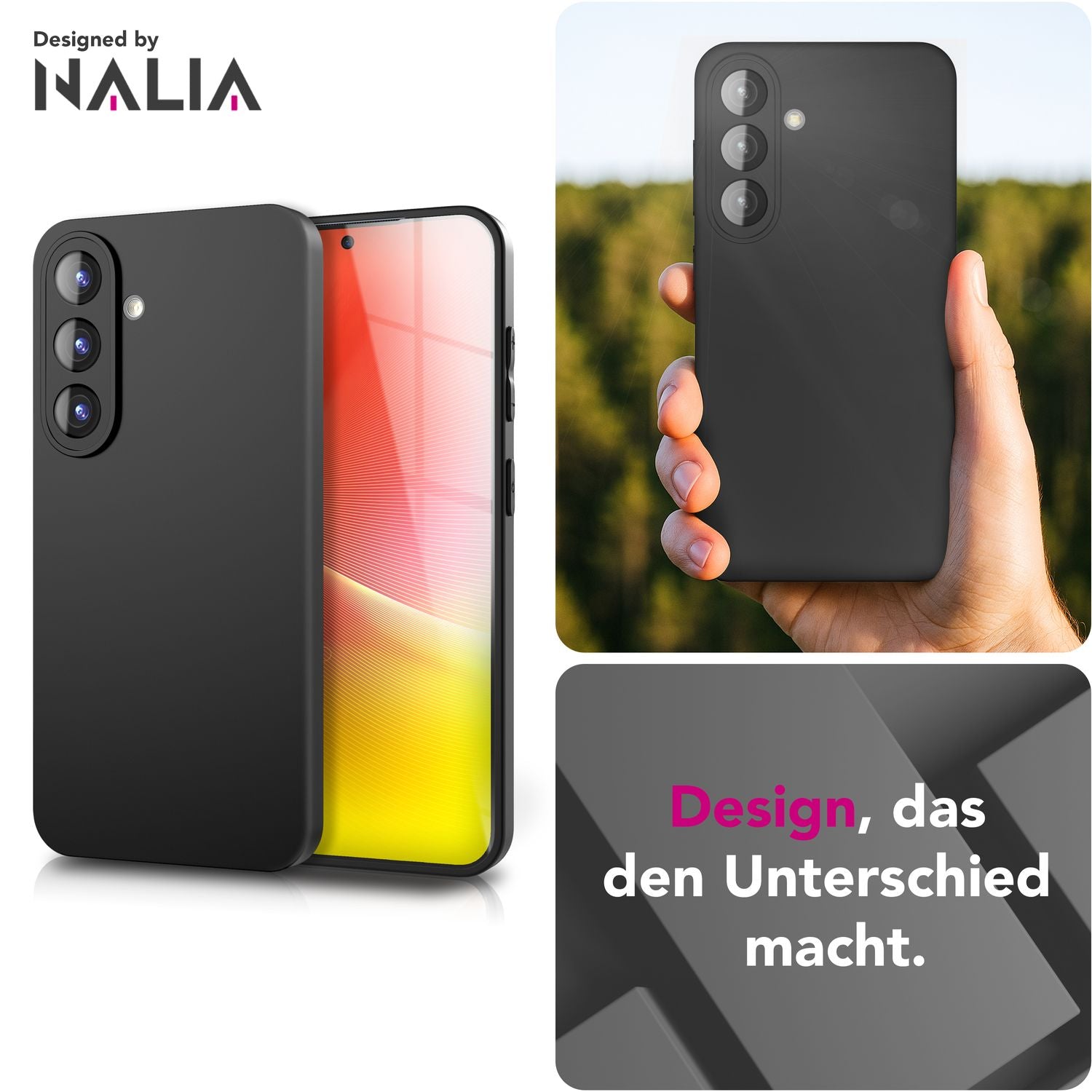 NALIA Strider Hülle für Samsung Galaxy A36 – Schlankes TPU Case 1,28mm, Matte Anti-Fingerprint Oberfläche, Staubgeschützte Tasten, Strapazierfähig, Flexibles Handycover in Schwarz Default Title NALIA SlimFit Hülle