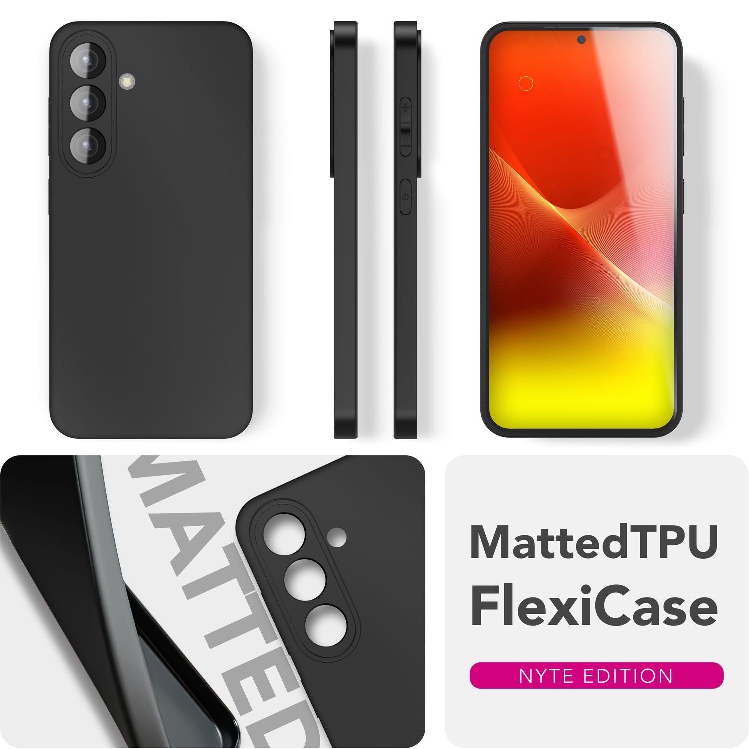 NALIA Strider Hülle für Samsung Galaxy A36 – Schlankes TPU Case 1,28mm, Matte Anti-Fingerprint Oberfläche, Staubgeschützte Tasten, Strapazierfähig, Flexibles Handycover in Schwarz Default Title NALIA SlimFit Hülle