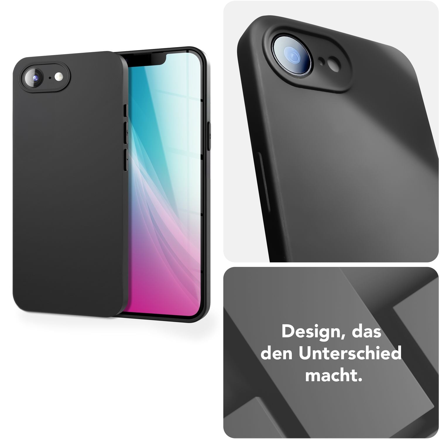 NALIA Strider Hülle für iPhone 16e, Ultradünnes 1,28 mm Slim TPU Case, Mattes Finish, Staubschutz durch Tastenabdeckung, Passgenaue Soft-Touch Schale, Schwarze Handyhülle Default Title NALIA SlimFit Hülle