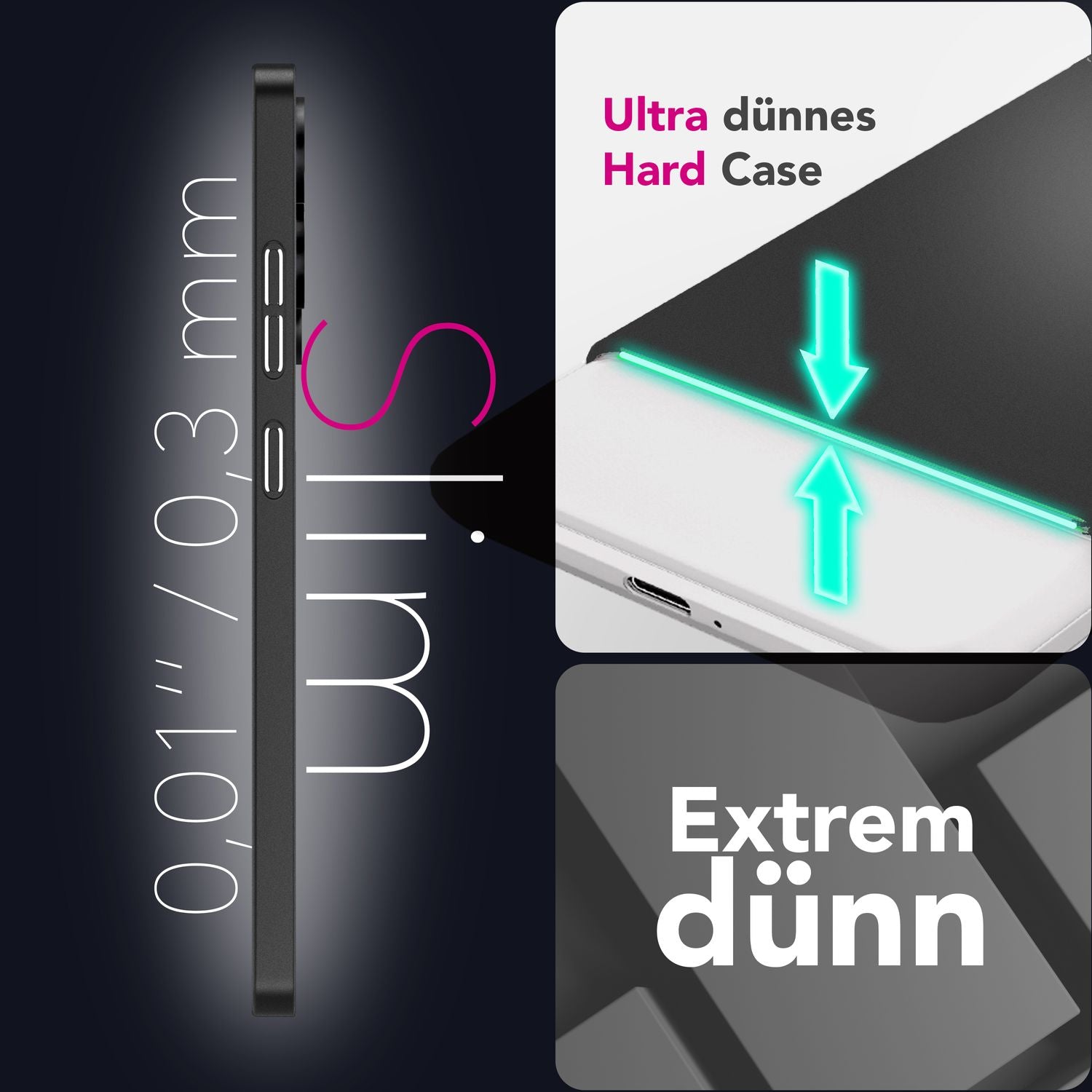 NALIA Phantom Hülle für Samsung Galaxy S25 Edge – Extrem Dünn 0,3mm, Mattiert, Anti-Fingerabdruck, Schlankes Hardcover, Federleicht, Ultra-Slim Handycover