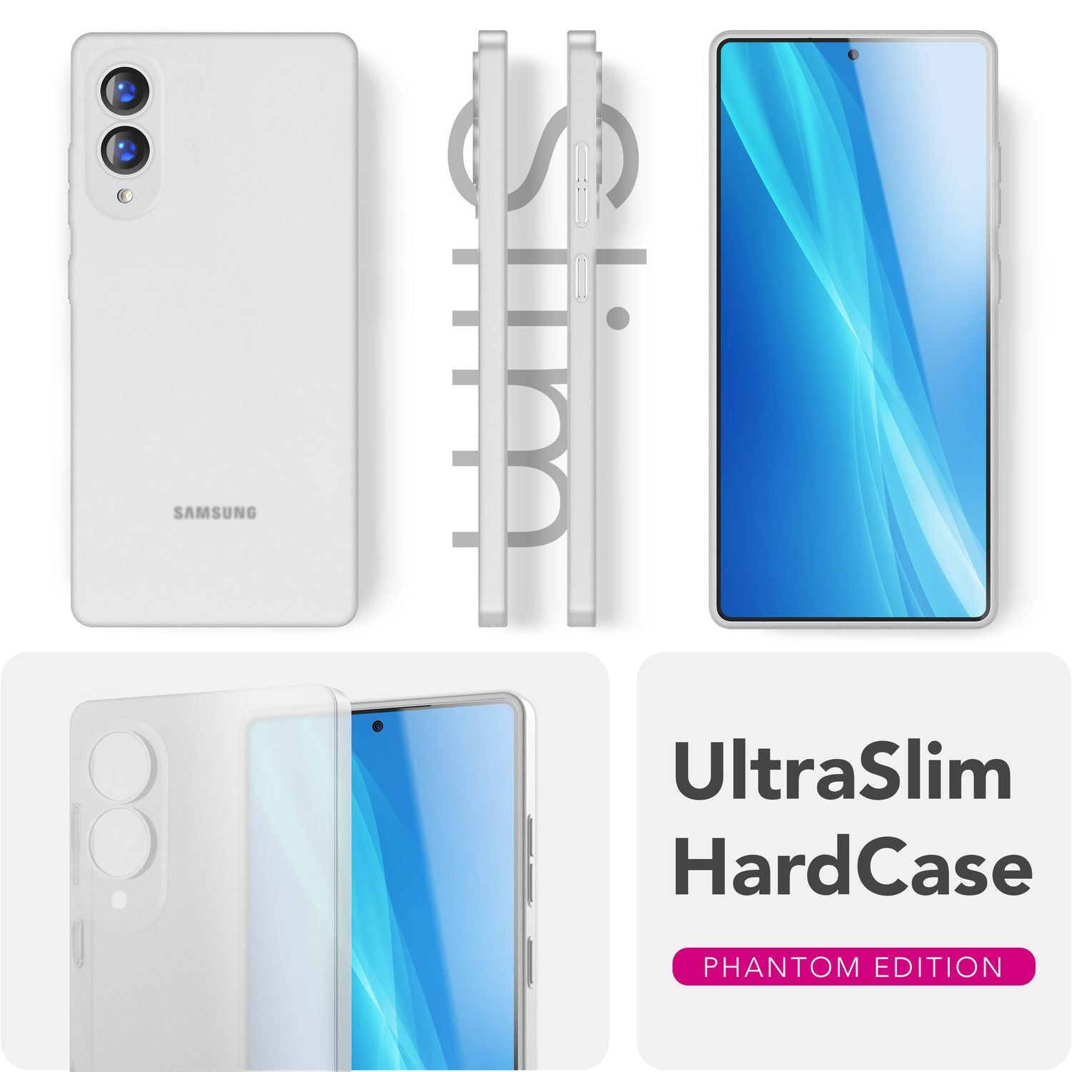 NALIA Phantom Hülle für Samsung Galaxy S25 Edge – Extrem Dünn 0,3mm, Mattiert, Anti-Fingerabdruck, Schlankes Hardcover, Federleicht, Ultra-Slim Handycover