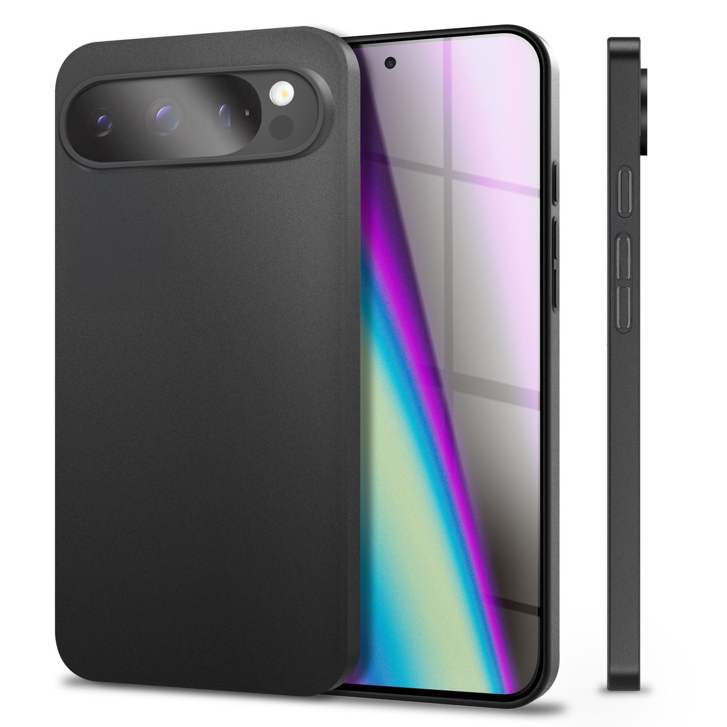 NALIA Phantom Hülle für Google Pixel 9 Pro XL – Extrem Dünnes 0,3mm Hardcase, Matte Schutzhülle im Sleek Design, Anti-Flecken Oberfläche, Leichte Handyhülle Schwarz Opak NALIA SlimFit Hülle