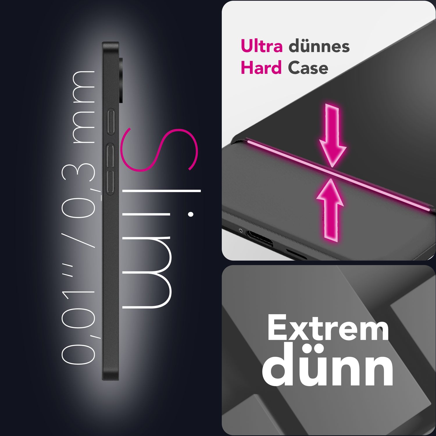 NALIA Phantom Hülle für Google Pixel 9 Pro XL – Extrem Dünnes 0,3mm Hardcase, Matte Schutzhülle im Sleek Design, Anti-Flecken Oberfläche, Leichte Handyhülle Schwarz Opak NALIA SlimFit Hülle