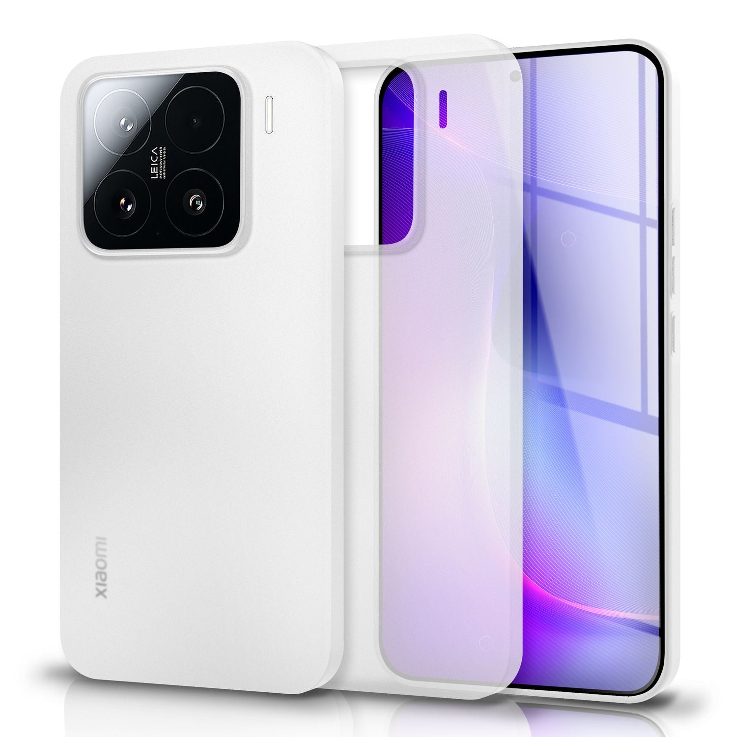 NALIA Phantom Hülle für Xiaomi 15 – Ultradünnes 0,3mm Cover, Mattes Finish, Anti-Fingerprint, Federleichte Handyhülle im Slim Design, Minimalistische Schutzhülle Weiß Transparent NALIA SlimFit Hülle