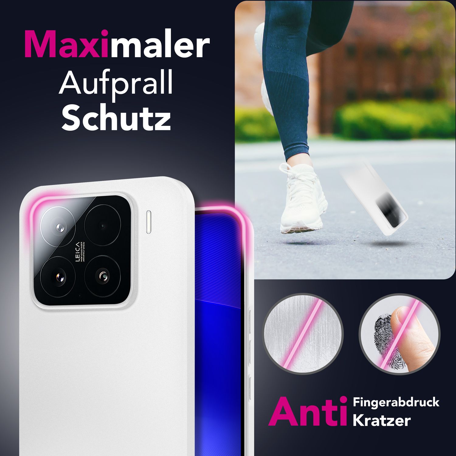 NALIA Phantom Hülle für Xiaomi 15 – Ultradünnes 0,3mm Cover, Mattes Finish, Anti-Fingerprint, Federleichte Handyhülle im Slim Design, Minimalistische Schutzhülle Weiß Transparent NALIA SlimFit Hülle