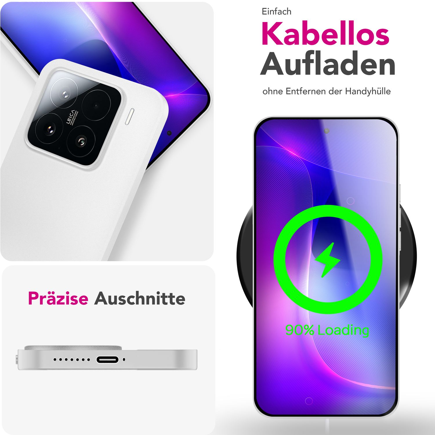 NALIA Phantom Hülle für Xiaomi 15 – Ultradünnes 0,3mm Cover, Mattes Finish, Anti-Fingerprint, Federleichte Handyhülle im Slim Design, Minimalistische Schutzhülle Weiß Transparent NALIA SlimFit Hülle