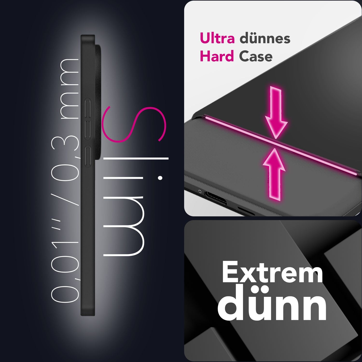 NALIA Phantom Hülle für Xiaomi 15 Ultra – Ultradünnes 0,3mm Hardcase, Mattierte Oberfläche, Anti-Fingerprint, Leichtes Slim Phone Cover, Minimalistische Handyhülle Schwarz Opak NALIA SlimFit Hülle