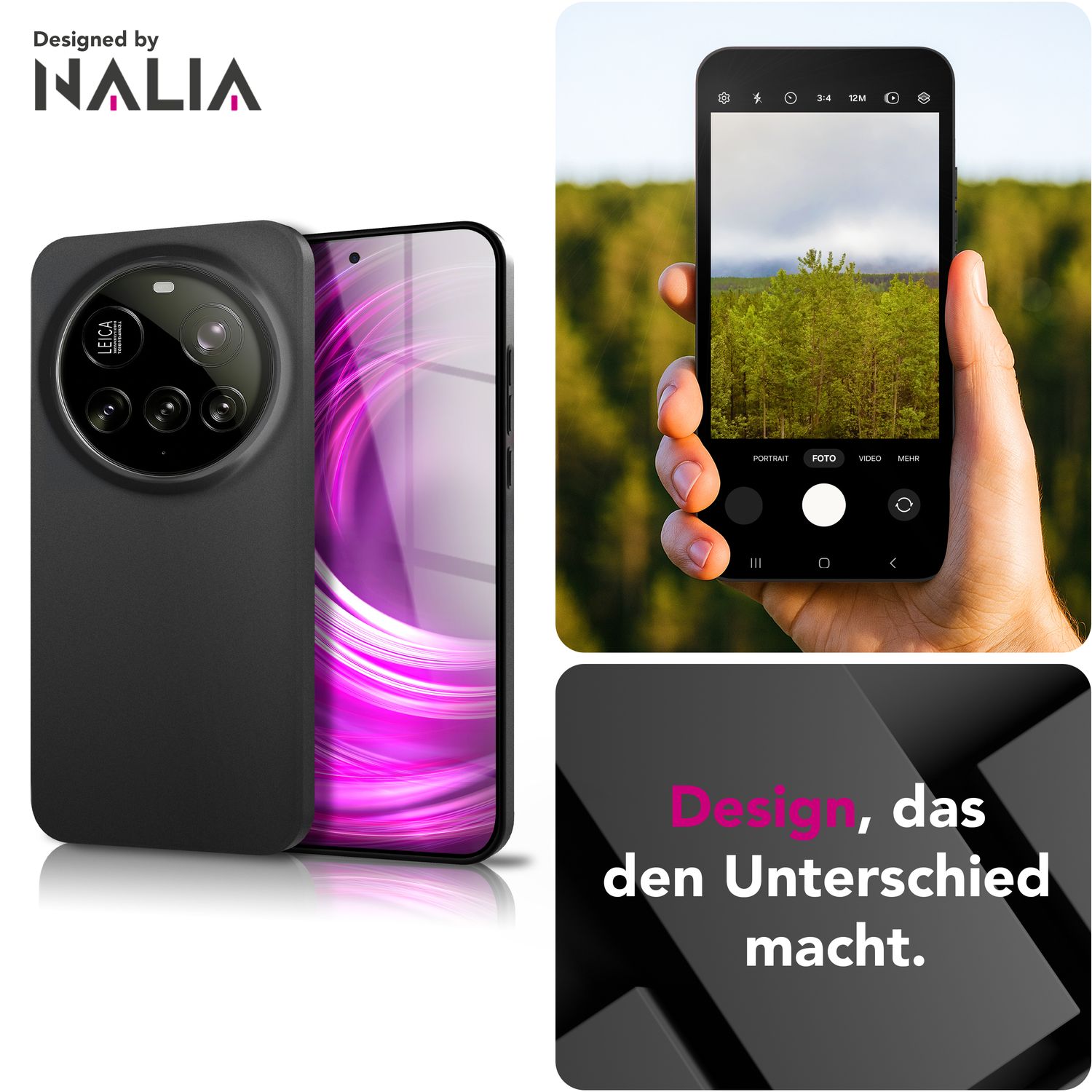 NALIA Phantom Hülle für Xiaomi 15 Ultra – Ultradünnes 0,3mm Hardcase, Mattierte Oberfläche, Anti-Fingerprint, Leichtes Slim Phone Cover, Minimalistische Handyhülle Schwarz Opak NALIA SlimFit Hülle