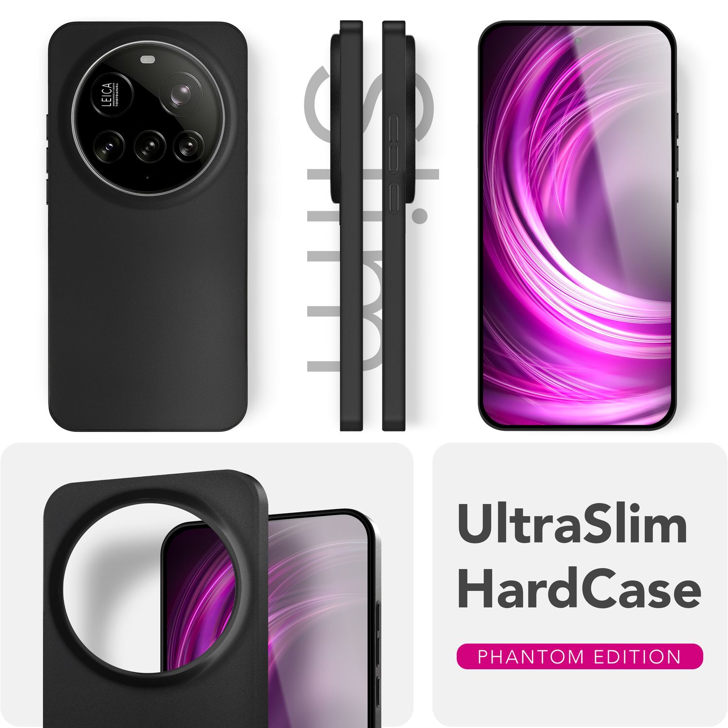 NALIA Phantom Hülle für Xiaomi 15 Ultra – Ultradünnes 0,3mm Hardcase, Mattierte Oberfläche, Anti-Fingerprint, Leichtes Slim Phone Cover, Minimalistische Handyhülle Schwarz Opak NALIA SlimFit Hülle