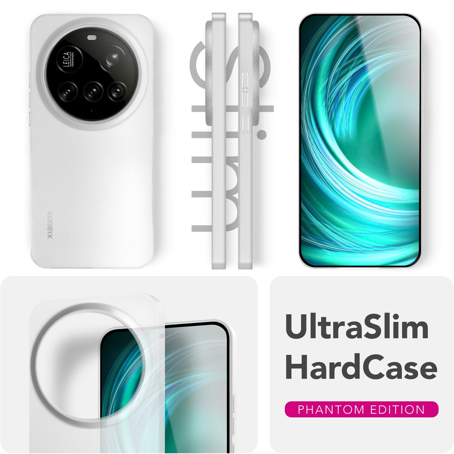 NALIA Phantom Hülle für Xiaomi 15 Ultra – Ultradünnes 0,3mm Hardcase, Mattierte Oberfläche, Anti-Fingerprint, Leichtes Slim Phone Cover, Minimalistische Handyhülle Weiß Transparent NALIA SlimFit Hülle