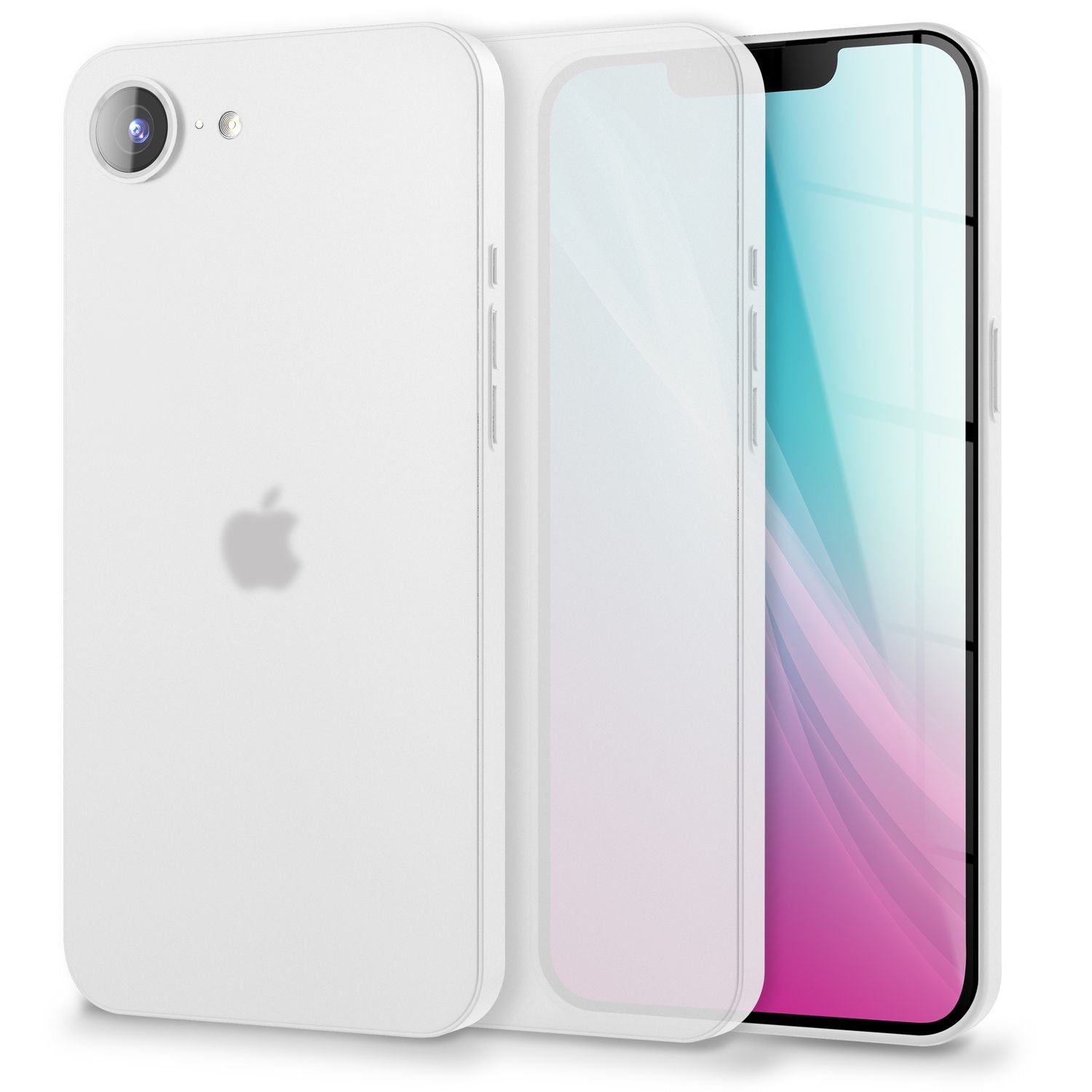 NALIA Phantom Hülle für iPhone 16e, Extrem Dünn, 0,3mm Hardcover, Mattes Design, Soft-Touch & Rutschfest, Minimalistisch & Elegant, Anti-Fingerprint Handyhülle Weiß Transparent NALIA SlimFit Hülle
