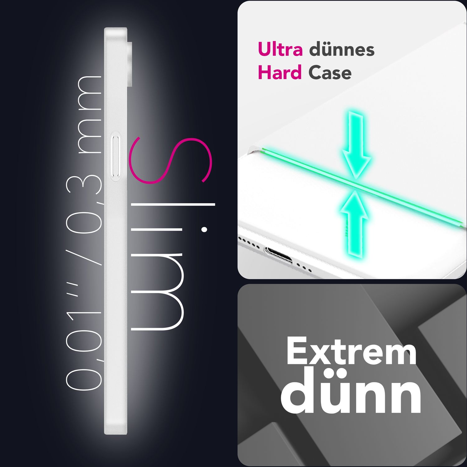 NALIA Phantom Hülle für iPhone 16e, Extrem Dünn, 0,3mm Hardcover, Mattes Design, Soft-Touch & Rutschfest, Minimalistisch & Elegant, Anti-Fingerprint Handyhülle Weiß Transparent NALIA SlimFit Hülle