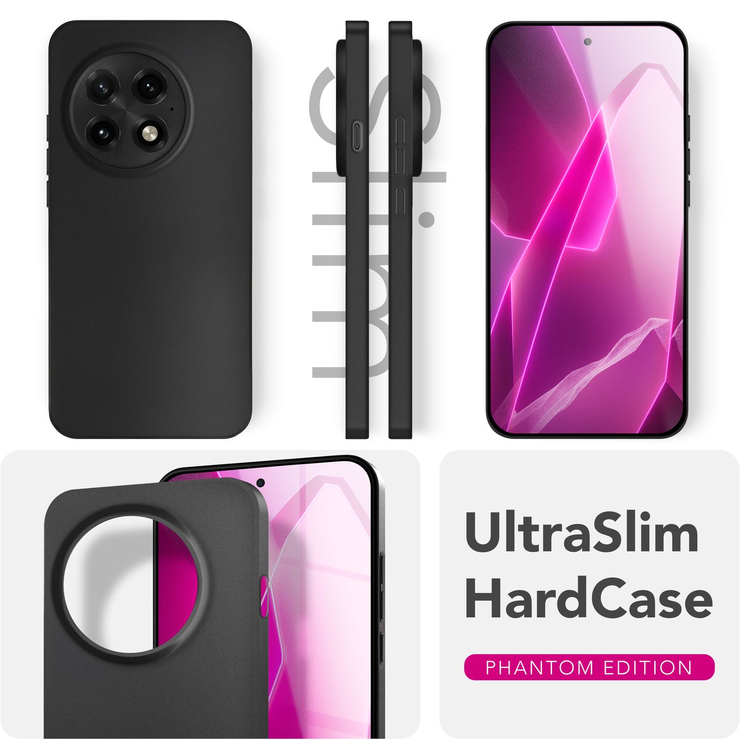 NALIA Phantom Hülle für OnePlus 13 – Ultradünnes 0,3mm Handycase, Matt Beschichtet, Anti-Fingerprint Cover, Extrem Leichtes Hardcase, Schutzhülle im Minimal-Style Schwarz Opak NALIA SlimFit Hülle