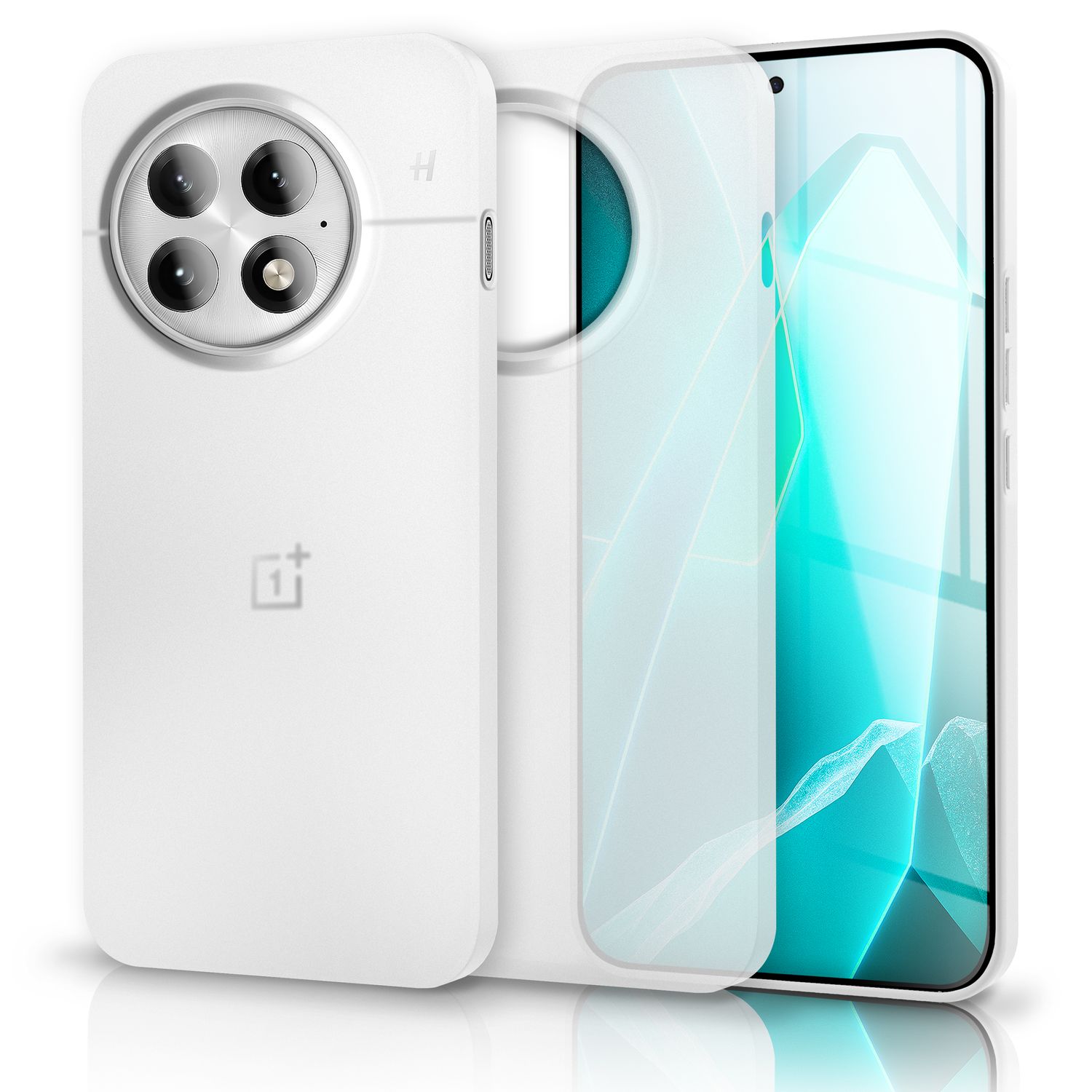 NALIA Phantom Hülle für OnePlus 13 – Ultradünnes 0,3mm Handycase, Matt Beschichtet, Anti-Fingerprint Cover, Extrem Leichtes Hardcase, Schutzhülle im Minimal-Style Weiß Transparent NALIA SlimFit Hülle