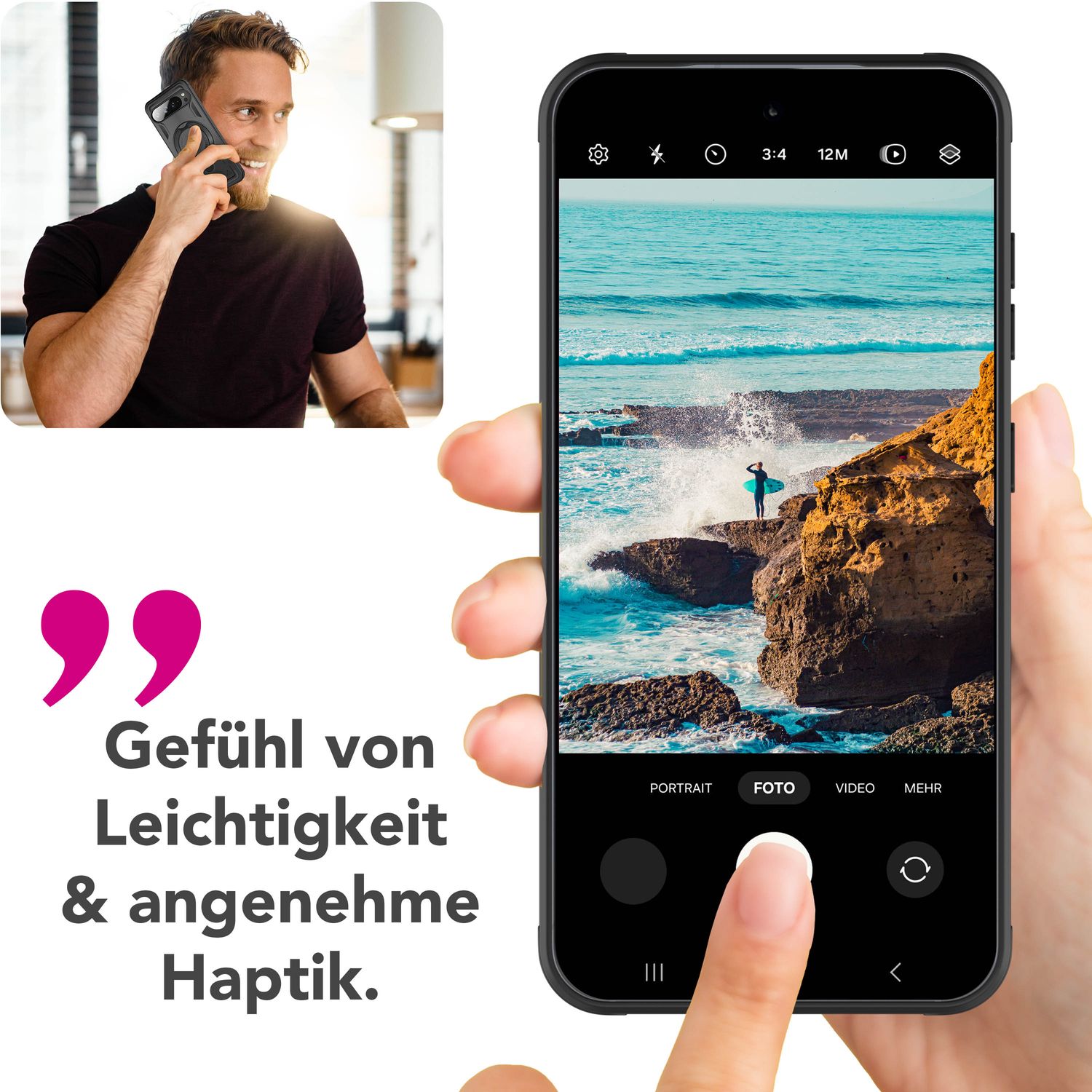 NALIA Stormguard Hülle für Google Pixel 9 Pro – Handyhülle für MagSafe, Shockproof Case mit Stoßschutz, 360° Dreh-Ring, Kickstand & Finger-Halter, Militär Schutzhülle Vulkanschwarz NALIA Outdoor Hülle