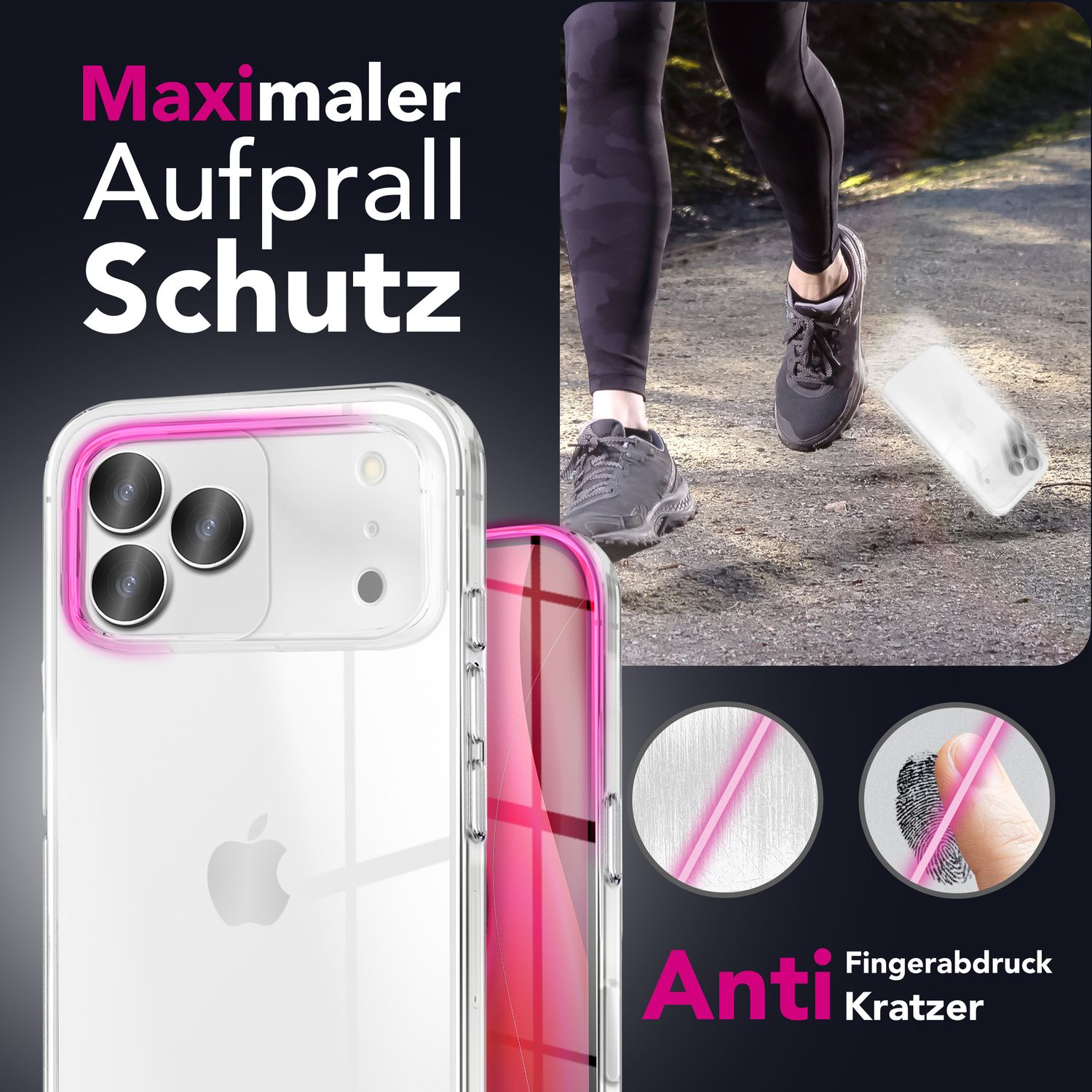 NALIA Hülle AirFlex für Apple iPhone 17 Pro (Kristallklare Silikonhülle) - Transparentes TPU Cover, Schlank & Leicht, Anti-Gelb Effekt, Kratzfest & Robust, Clear Design Handyhülle Default Title NALIA Transparente Hülle