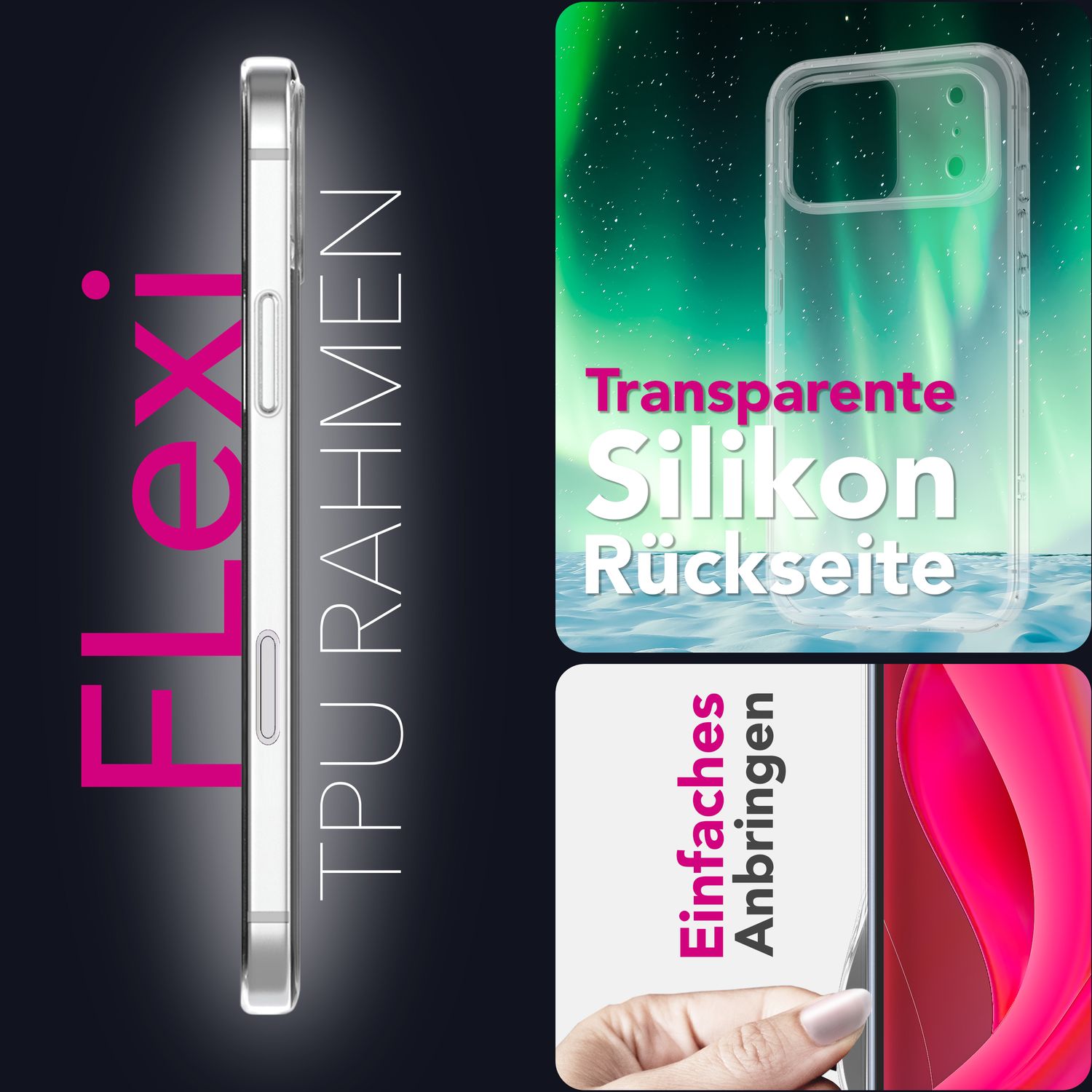 NALIA Hülle AirFlex für Apple iPhone 17 Pro (Kristallklare Silikonhülle) - Transparentes TPU Cover, Schlank & Leicht, Anti-Gelb Effekt, Kratzfest & Robust, Clear Design Handyhülle Default Title NALIA Transparente Hülle