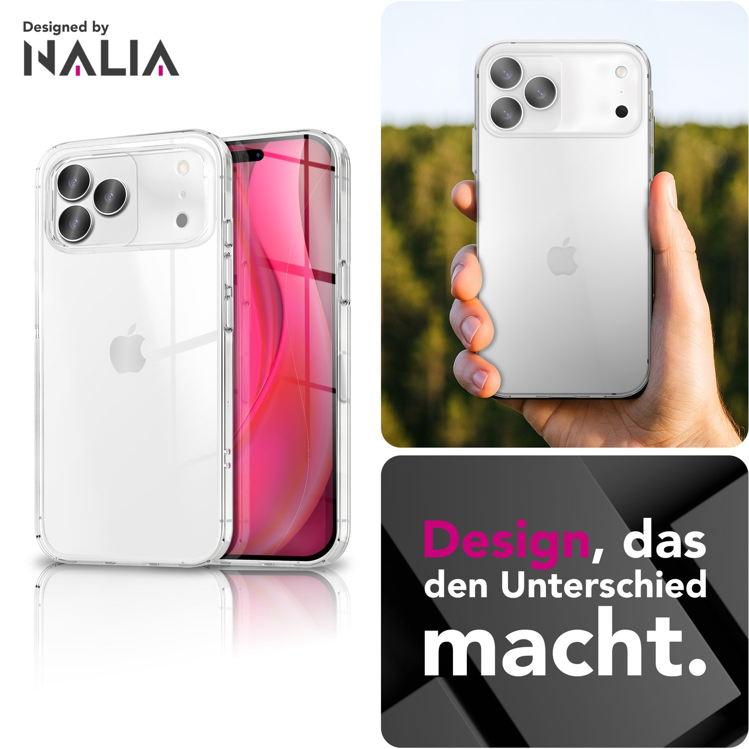 NALIA Hülle AirFlex für Apple iPhone 17 Pro (Kristallklare Silikonhülle) - Transparentes TPU Cover, Schlank & Leicht, Anti-Gelb Effekt, Kratzfest & Robust, Clear Design Handyhülle Default Title NALIA Transparente Hülle