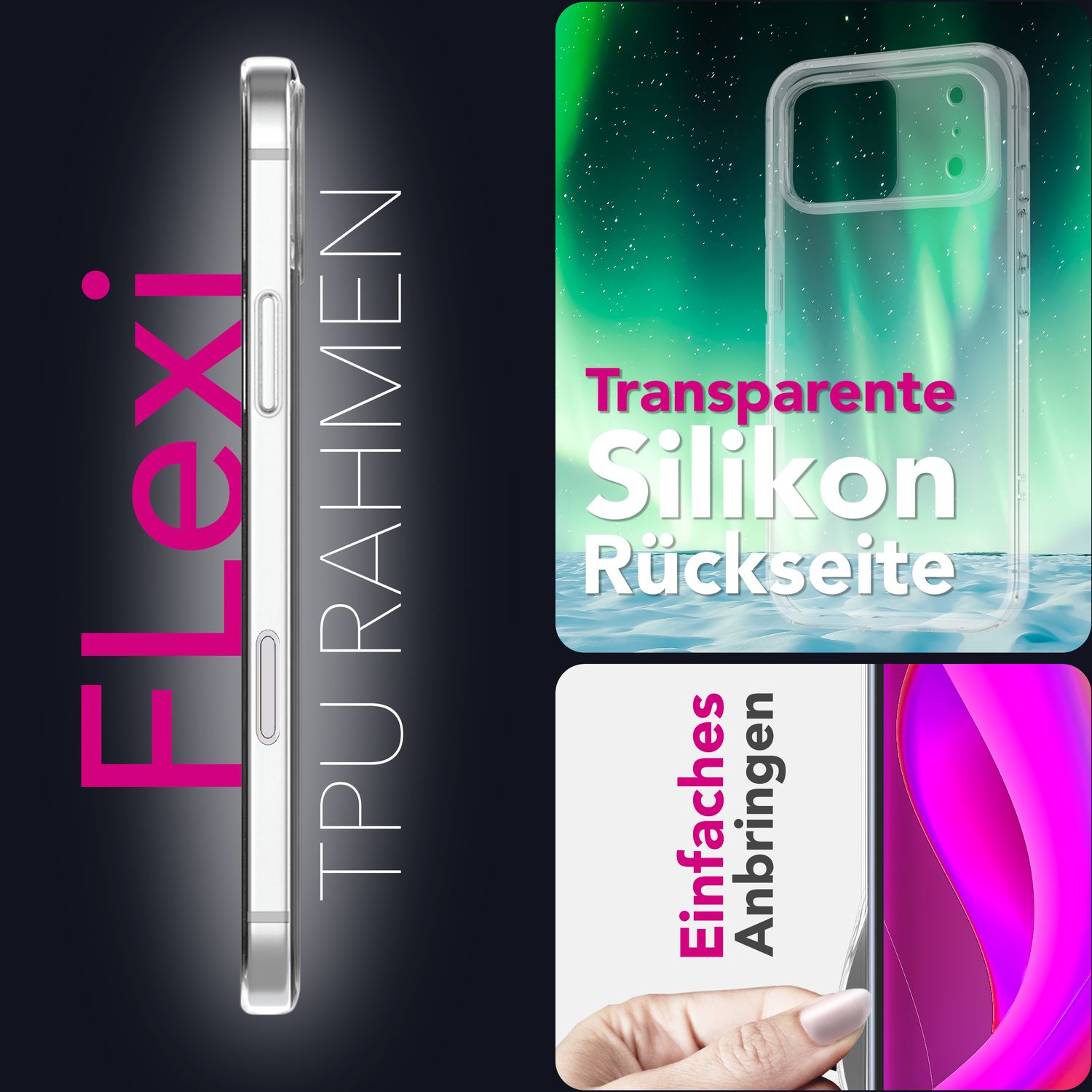 NALIA Hülle AirFlex für Apple iPhone 17 Pro Max (Kristallklare Silikonhülle) - Transparentes TPU Case, Anti-Gelb Effekt, Robust & Kratzresistent, Durchsichtige Handyhülle Default Title NALIA Transparente Hülle