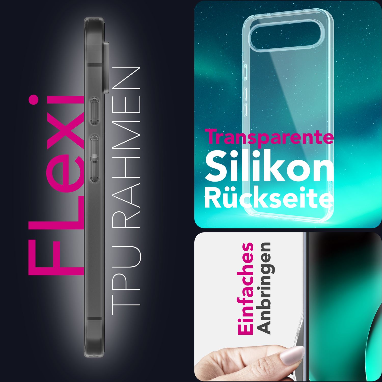 NALIA Transparente Silikonhülle Google Pixel 10 Pro XL Case Anti-Gelb stoßfest Default Title NALIA Transparente Hülle