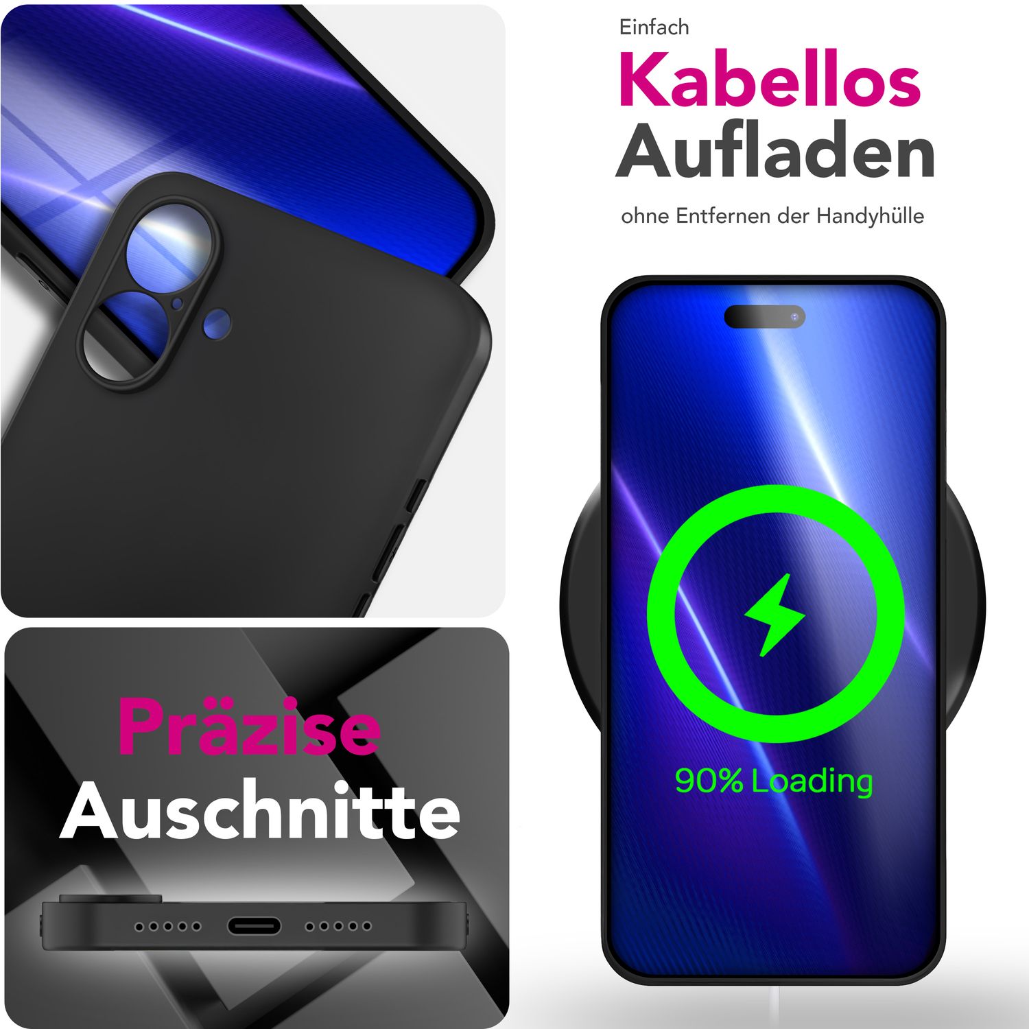 NALIA Hülle Strider für Apple iPhone 17 (Mattes Slim-Case) - 1,28mm Dünn, Flexibles TPU Silikon, Integrierter Tastenschutz, Fingerabdruck-Reduzierend, Handy Schutzhülle - Schwarz Default Title NALIA SlimFit Hüllen