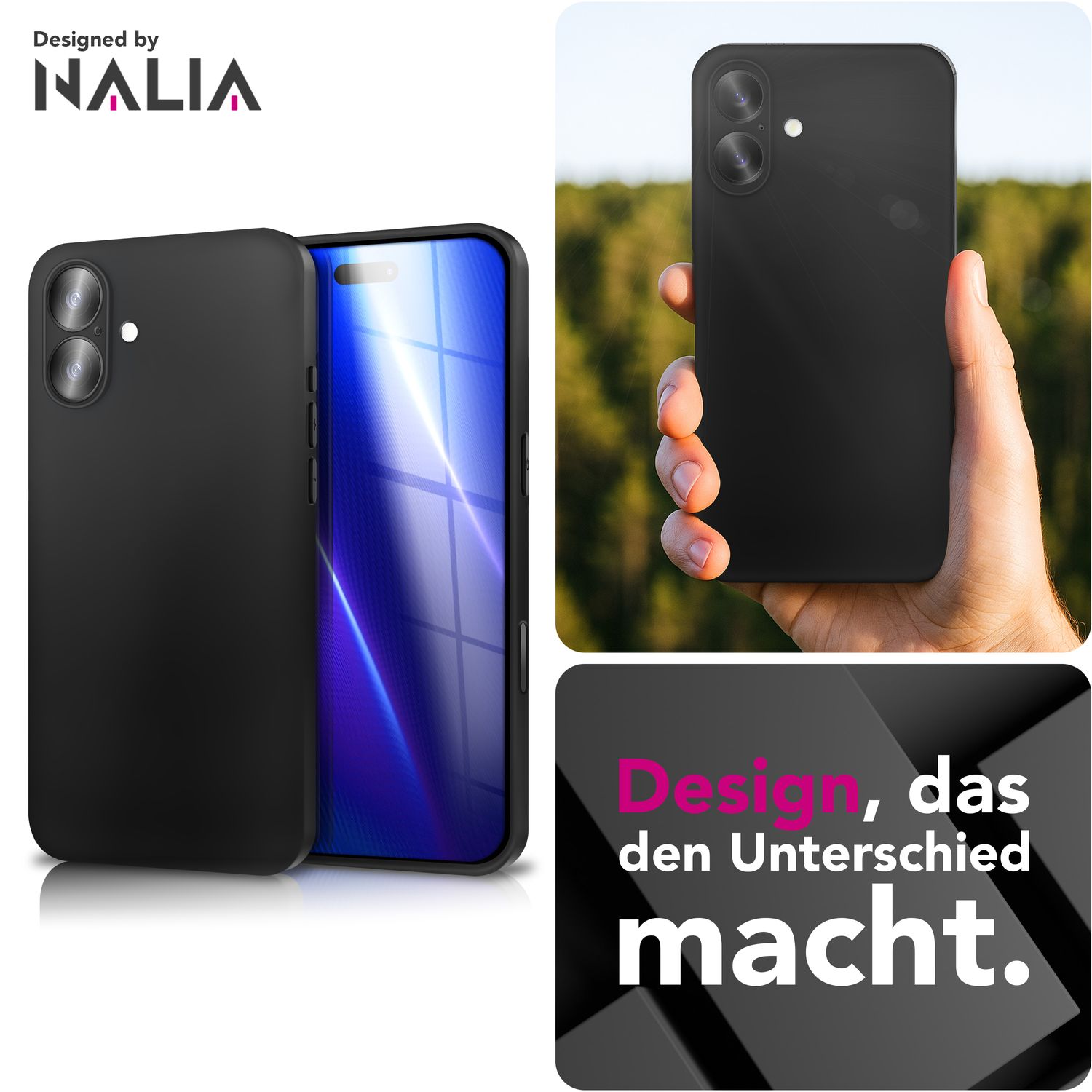 NALIA Hülle Strider für Apple iPhone 17 (Mattes Slim-Case) - 1,28mm Dünn, Flexibles TPU Silikon, Integrierter Tastenschutz, Fingerabdruck-Reduzierend, Handy Schutzhülle - Schwarz Default Title NALIA SlimFit Hüllen