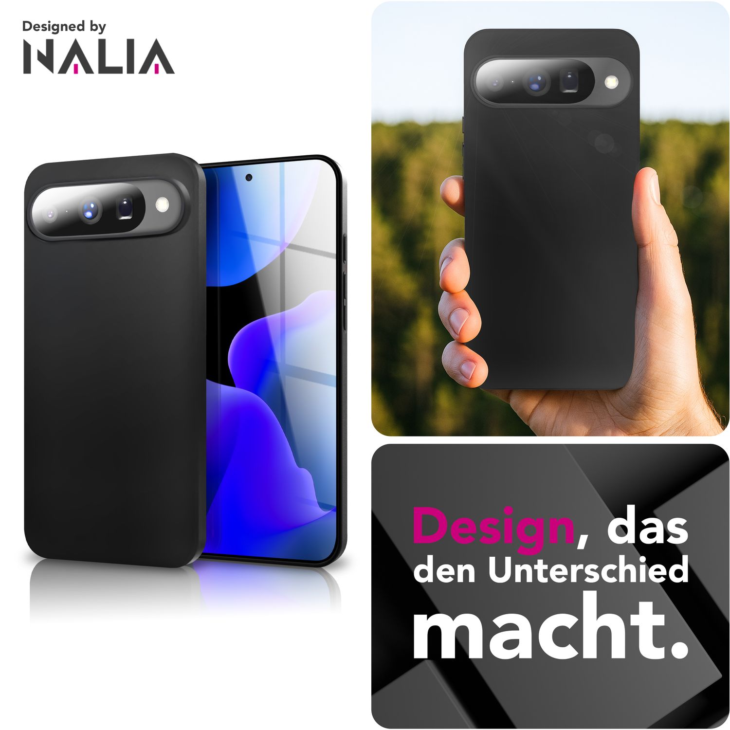 NALIA Matte Silikonhülle Google Pixel 10 Case schwarz slim Kameraschutz stoßfest Default Title NALIA SlimFit Hülle