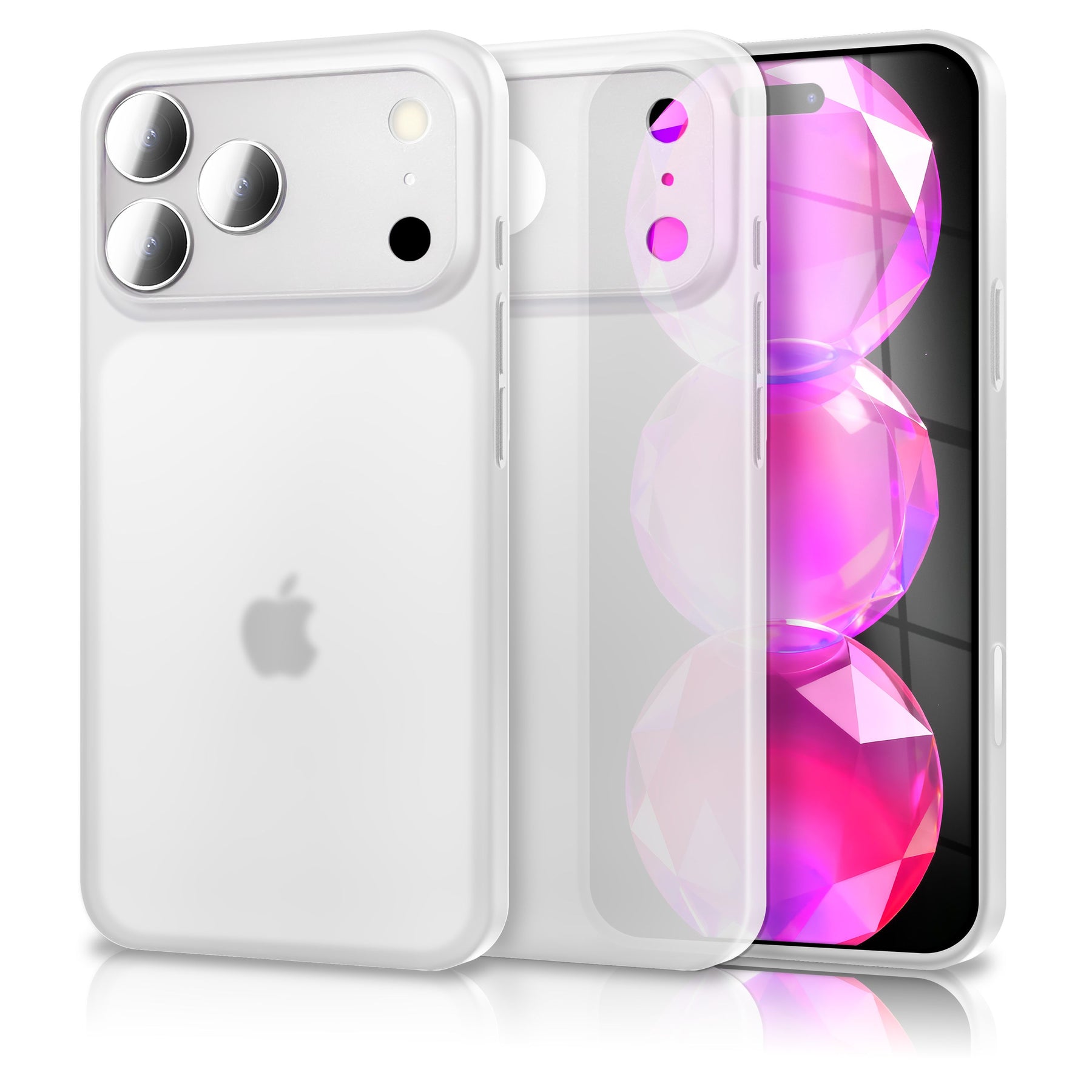 NALIA Ultra Slim Hardcase für iPhone 17 Pro Max – Matt & 0.3mm Dünn – PHANTOM (Dünnes Cover & Kamera-Vollschutz) – Marke aus Berlin Weiß Transparent NALIA SlimFit Hülle