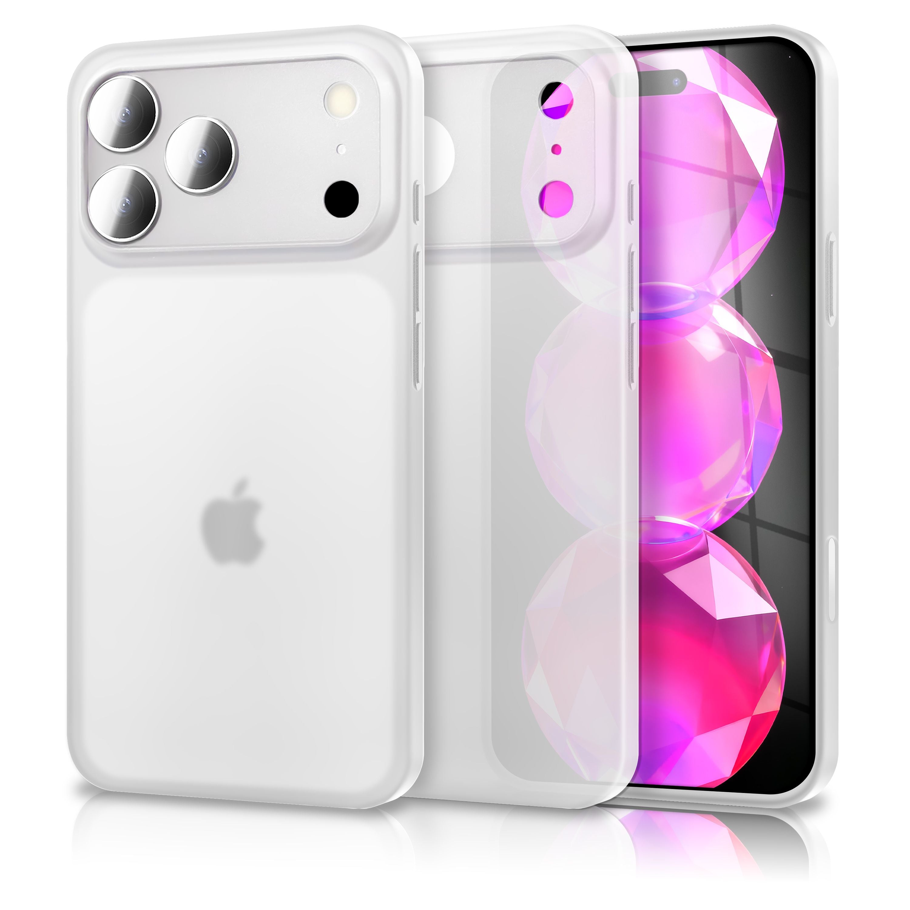 NALIA Matte Hardcase iPhone 17 Pro Max Case Anti-Fingerprint stoßfest Weiß Transparent NALIA SlimFit Hülle