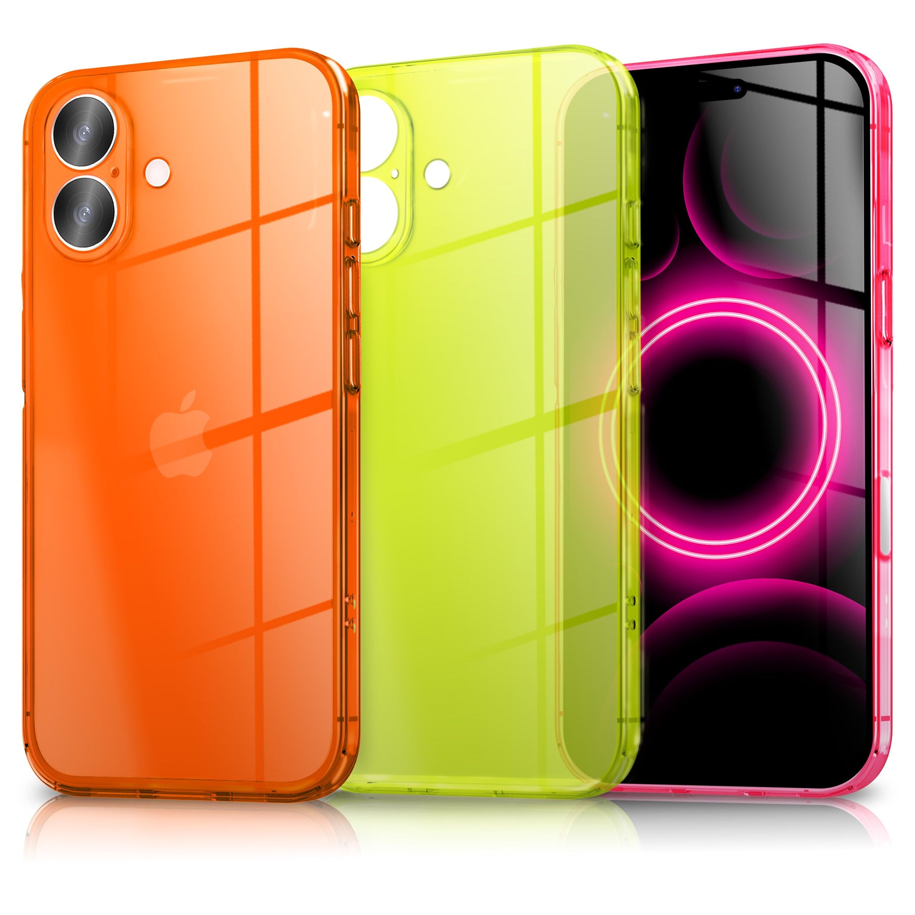 NALIA Neon Silikonhülle für iPhone 17 – Knallige Signal-Farbe & Linsenschutz – VIBE (Transparentes Case) – Marke aus Berlin Default NALIA Klare Hüllen