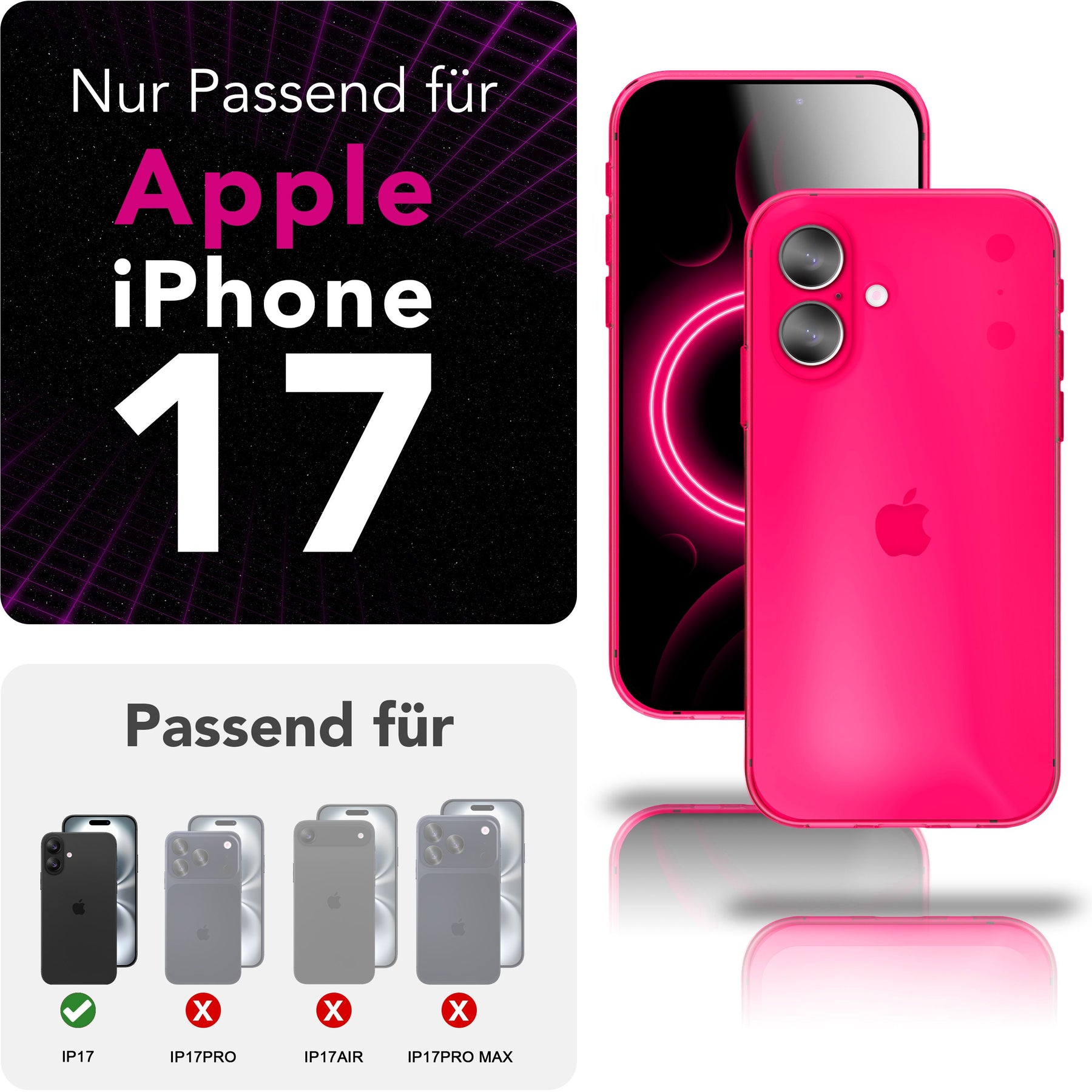 NALIA Neon Silikonhülle für iPhone 17 – Knallige Signal-Farbe & Linsenschutz – VIBE (Transparentes Case) – Marke aus Berlin Gelb NALIA Klare Hüllen