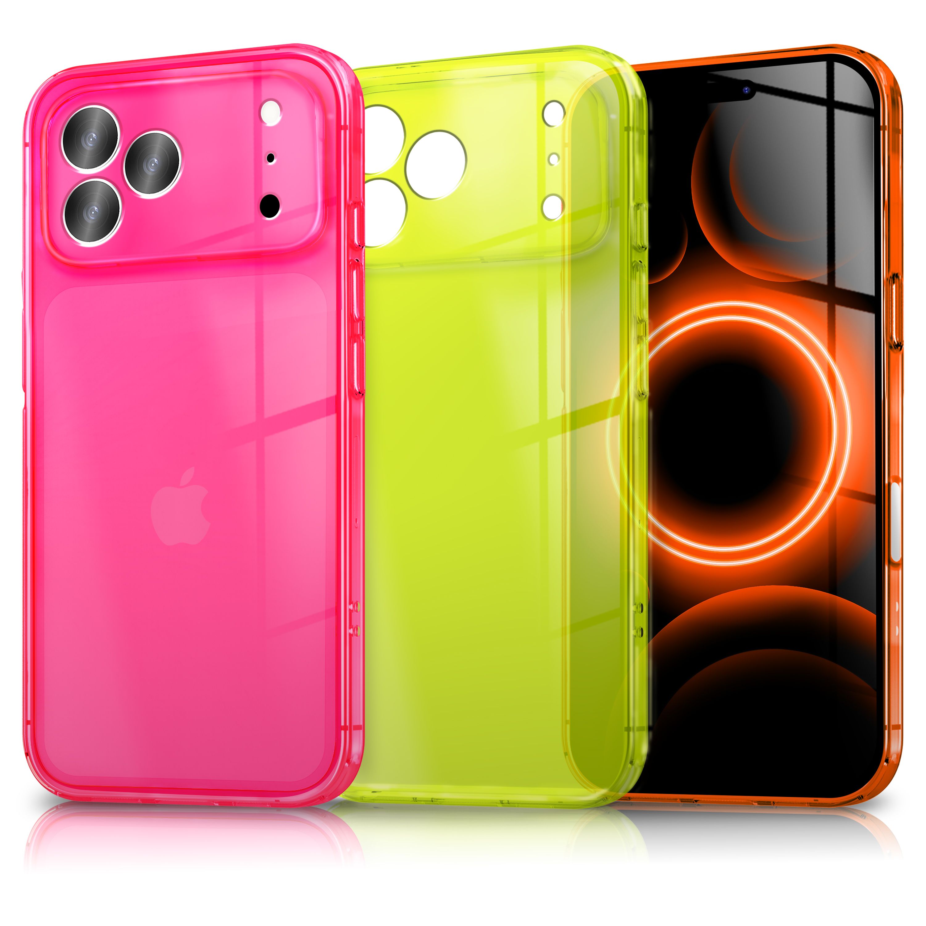 NALIA Hülle Vibe für Apple iPhone 17 Pro (Knallige Farben) - Leuchtstarkes TPU Cover mit Neon Farbboost, Durchsichtig & Biegsam, Anti-Gelb, Bunte Silikon Handyhülle NALIA Klare Hüllen