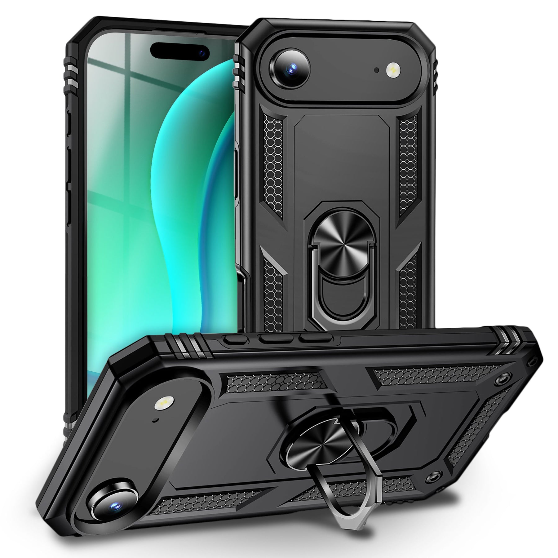 NALIA Panzerhülle für iPhone 17 Air – Ring-Ständer 360° & Magnet-Halterung Kompatibel – RINGDEFEND (Stoßfestes Outdoor Case) – Marke aus Berlin Default Title NALIA Outdoor Hülle