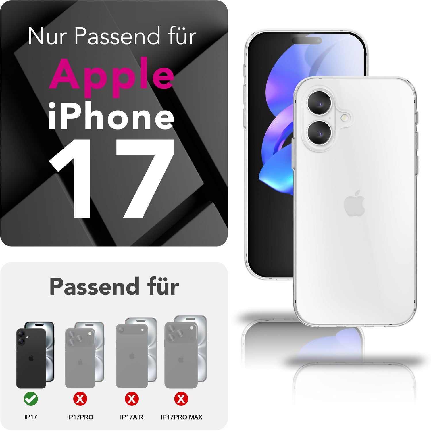 NALIA Hülle 360Guard für Apple iPhone 17 (360° Rundumschutz) - Kristallklare Handyhülle mit Frontfolie & Rückschale, Transparent & Anti-Gelb, Schlanker Komplettschutz, Displayhülle Default Title NALIA Transparente Hülle