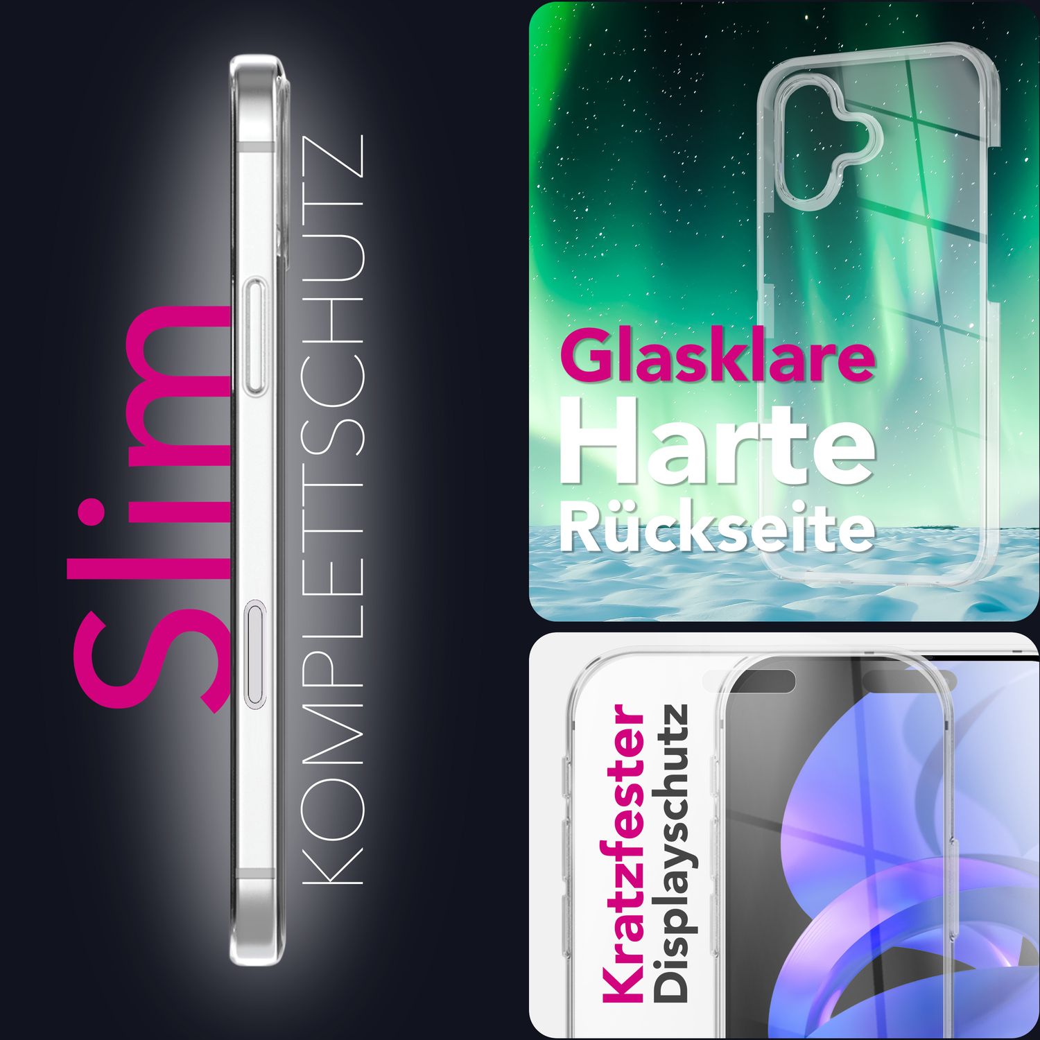 NALIA Hülle 360Guard für Apple iPhone 17 (360° Rundumschutz) - Kristallklare Handyhülle mit Frontfolie & Rückschale, Transparent & Anti-Gelb, Schlanker Komplettschutz, Displayhülle Default Title NALIA Transparente Hülle