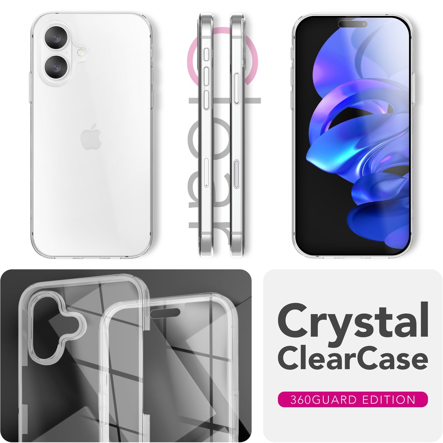 NALIA Hülle 360Guard für Apple iPhone 17 (360° Rundumschutz) - Kristallklare Handyhülle mit Frontfolie & Rückschale, Transparent & Anti-Gelb, Schlanker Komplettschutz, Displayhülle Default Title NALIA Transparente Hülle