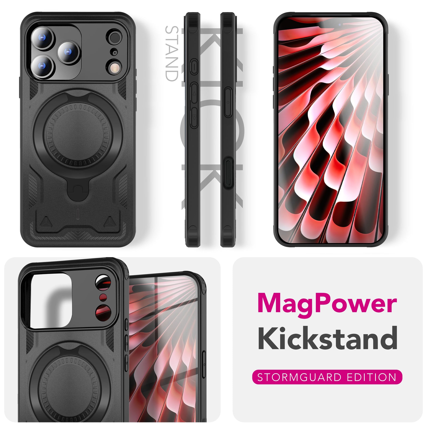 NALIA Magnetische Panzerhülle für iPhone 17 Pro – Ring-Halterung 360° & MagSafe kompatibel – STORMGUARD (Outdoor Case) – Marke aus Berlin Default Title NALIA Outdoor Hülle