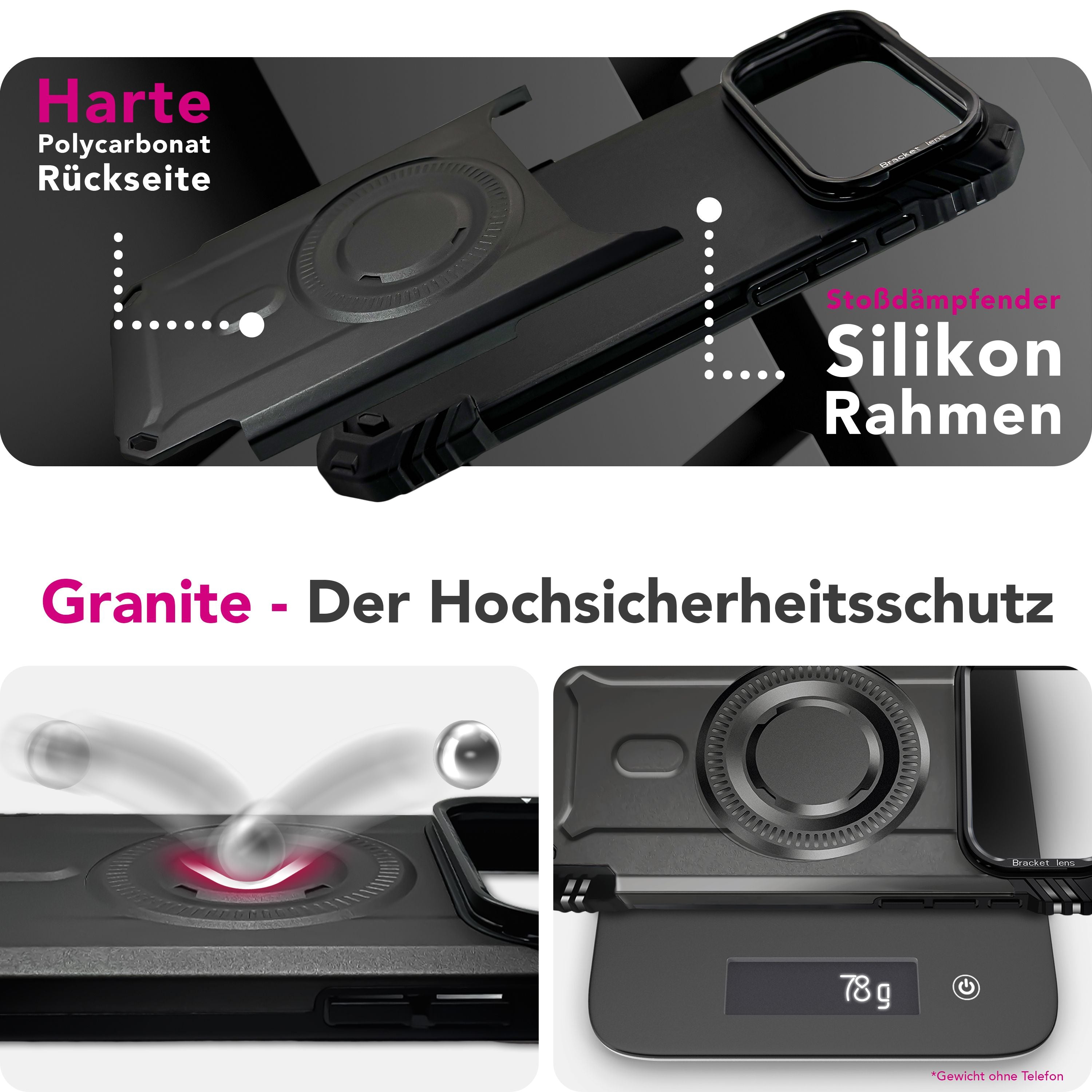 NALIA MagSafe Hülle iPhone 17 Pro Max Case stoßfest Sturmgrau NALIA Outdoor Hülle