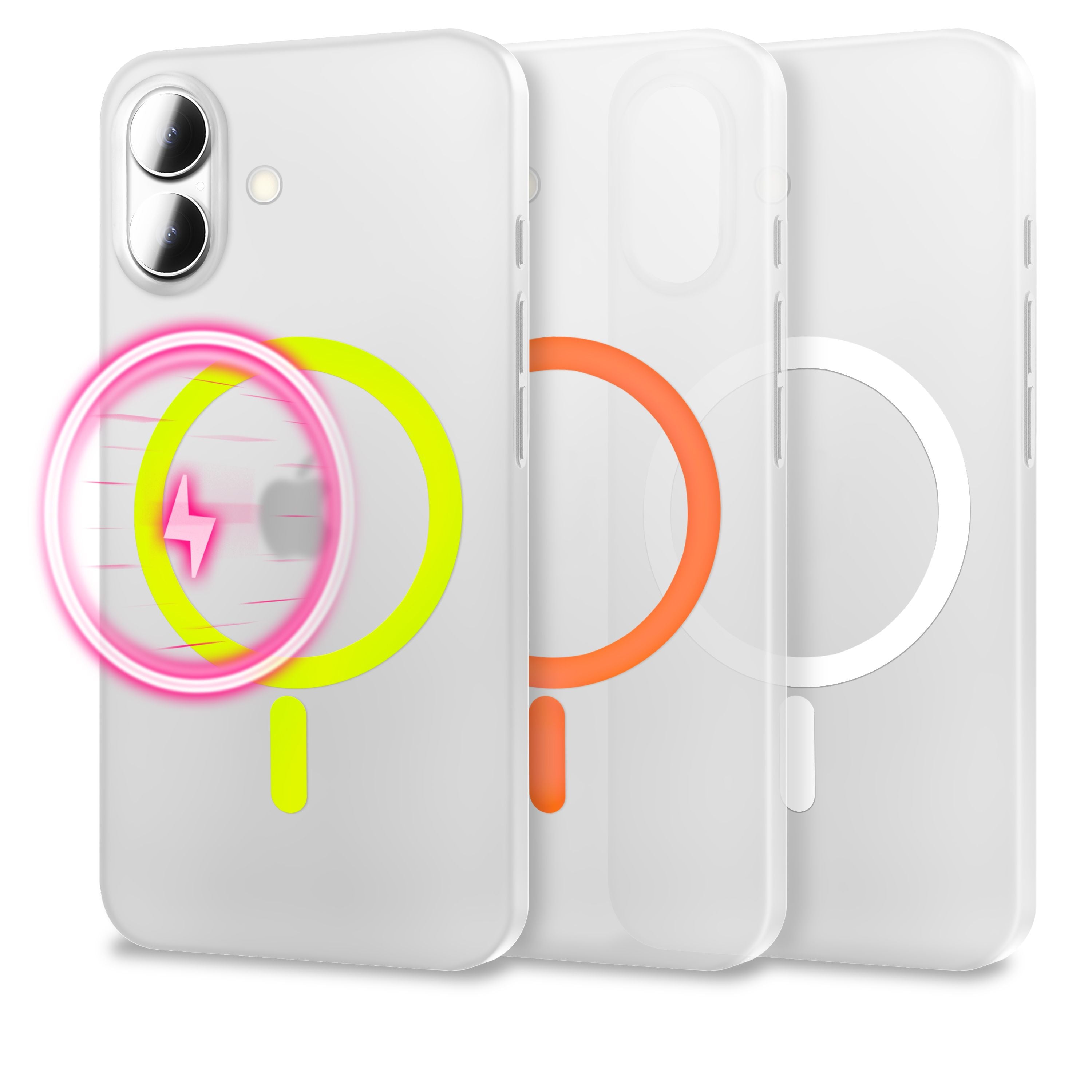 NALIA MagSafe Hülle Thinix Glow für Apple iPhone 17 (Extrem Dünn mit Leucht-Ring) - 0,3mm Ultra-Slim Hardcase, Glow Magnetring, Semi-Transparent & Mattiert