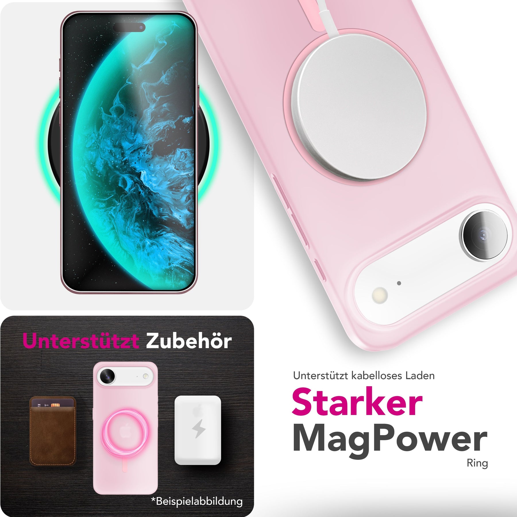 NALIA Ultra-Slim Hardcase für iPhone 17 Air – MagSafe kompatibel & 0.3mm Dünn – THINIX (Matte Semi-Transparente Hülle) – Marke aus Berlin Rosa Transparent NALIA SlimFit Hüllen