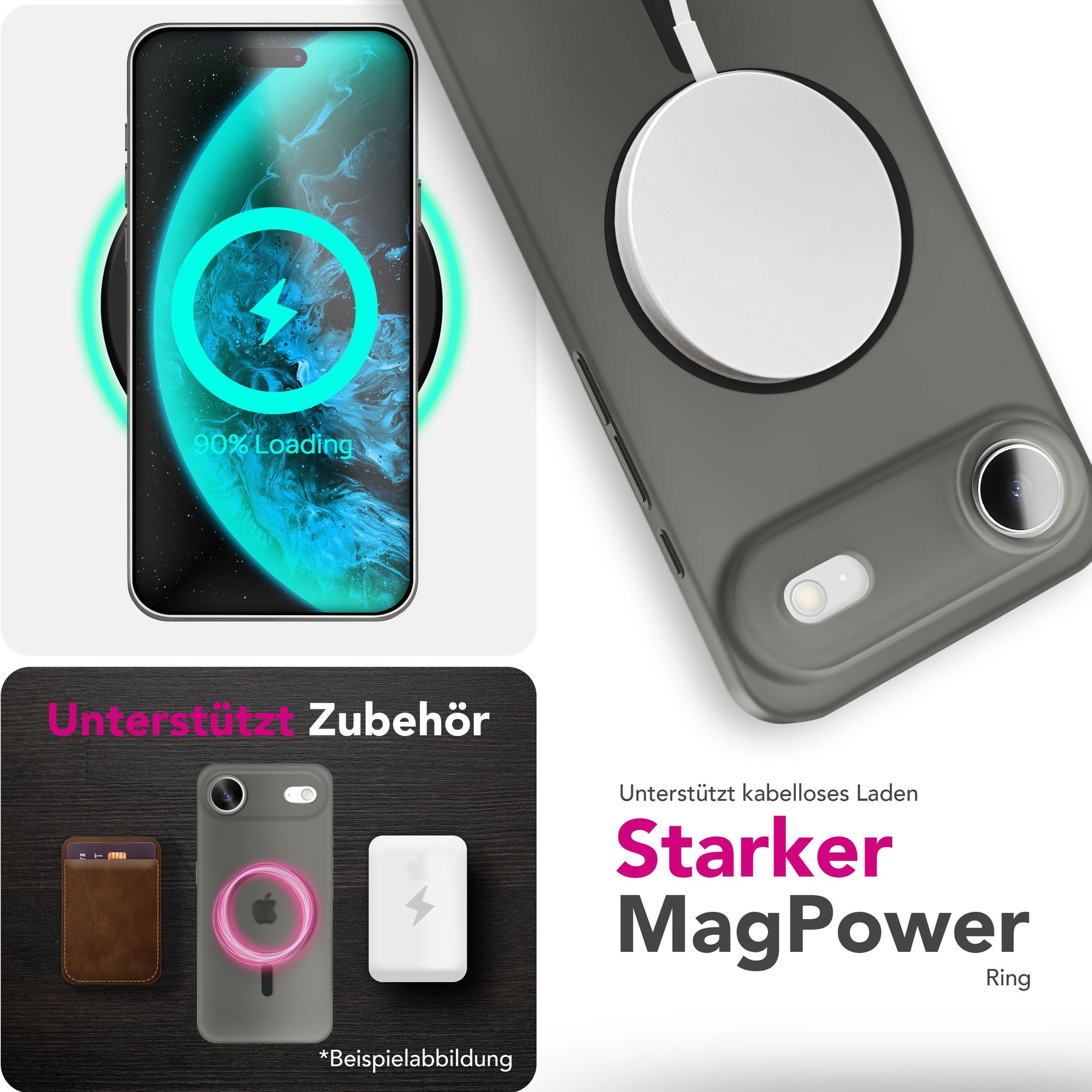 NALIA Ultra-Slim Hardcase für iPhone 17 Air – MagSafe kompatibel & 0.3mm Dünn – THINIX (Matte Semi-Transparente Hülle) – Marke aus Berlin Schwarz Transparent NALIA SlimFit Hüllen