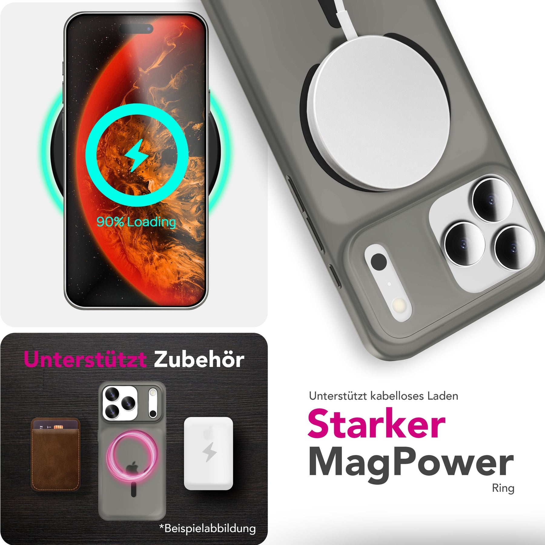 NALIA Ultra-Slim Hardcase für iPhone 17 Pro – MagSafe kompatibel & 0.3mm Dünn – THINIX (Matte Semi-Transparente Hülle) – Marke aus Berlin Schwarz Transparent NALIA SlimFit Hüllen