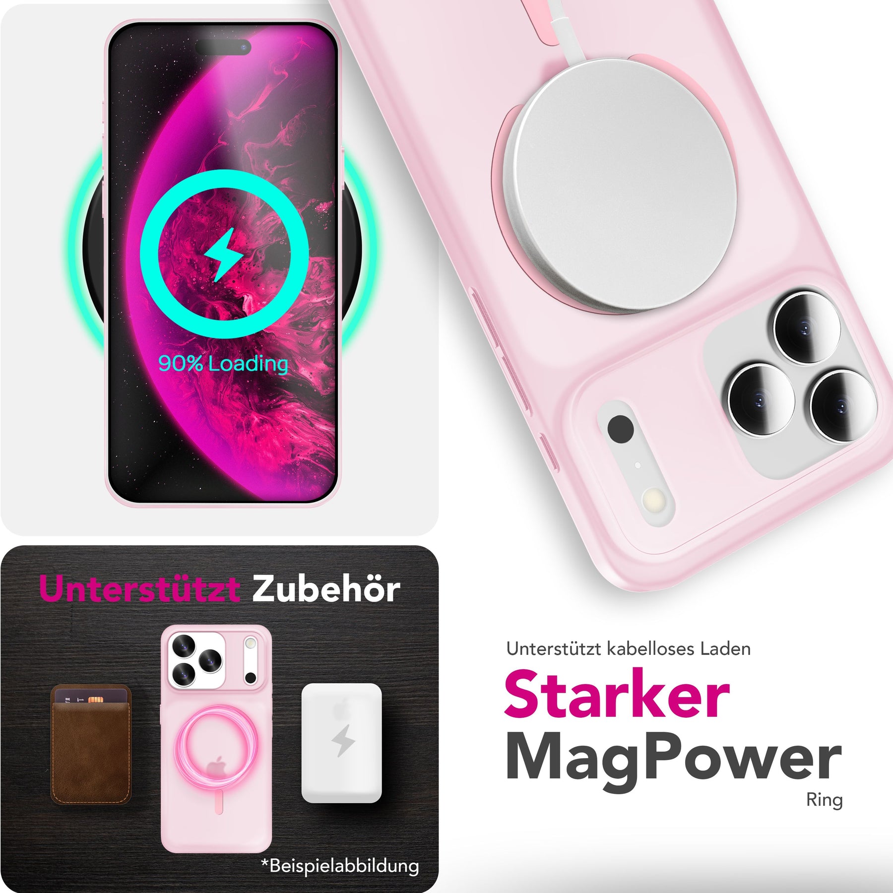 NALIA Ultra-Slim Hardcase für iPhone 17 Pro Max – MagSafe kompatibel & 0.3mm Dünn – THINIX (Matte Semi-Transparente Hülle) – Marke aus Berlin Rosa Transparent NALIA SlimFit Hüllen