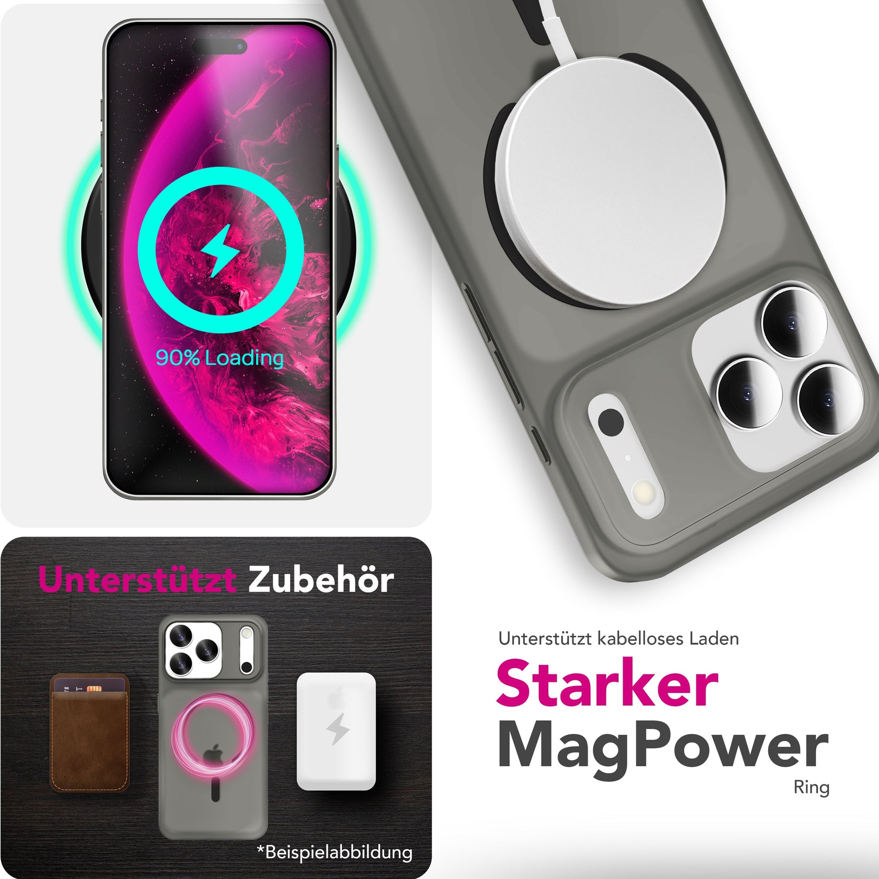 NALIA Ultra-Slim Hardcase für iPhone 17 Pro Max – MagSafe kompatibel & 0.3mm Dünn – THINIX (Matte Semi-Transparente Hülle) – Marke aus Berlin Schwarz Transparent NALIA SlimFit Hüllen