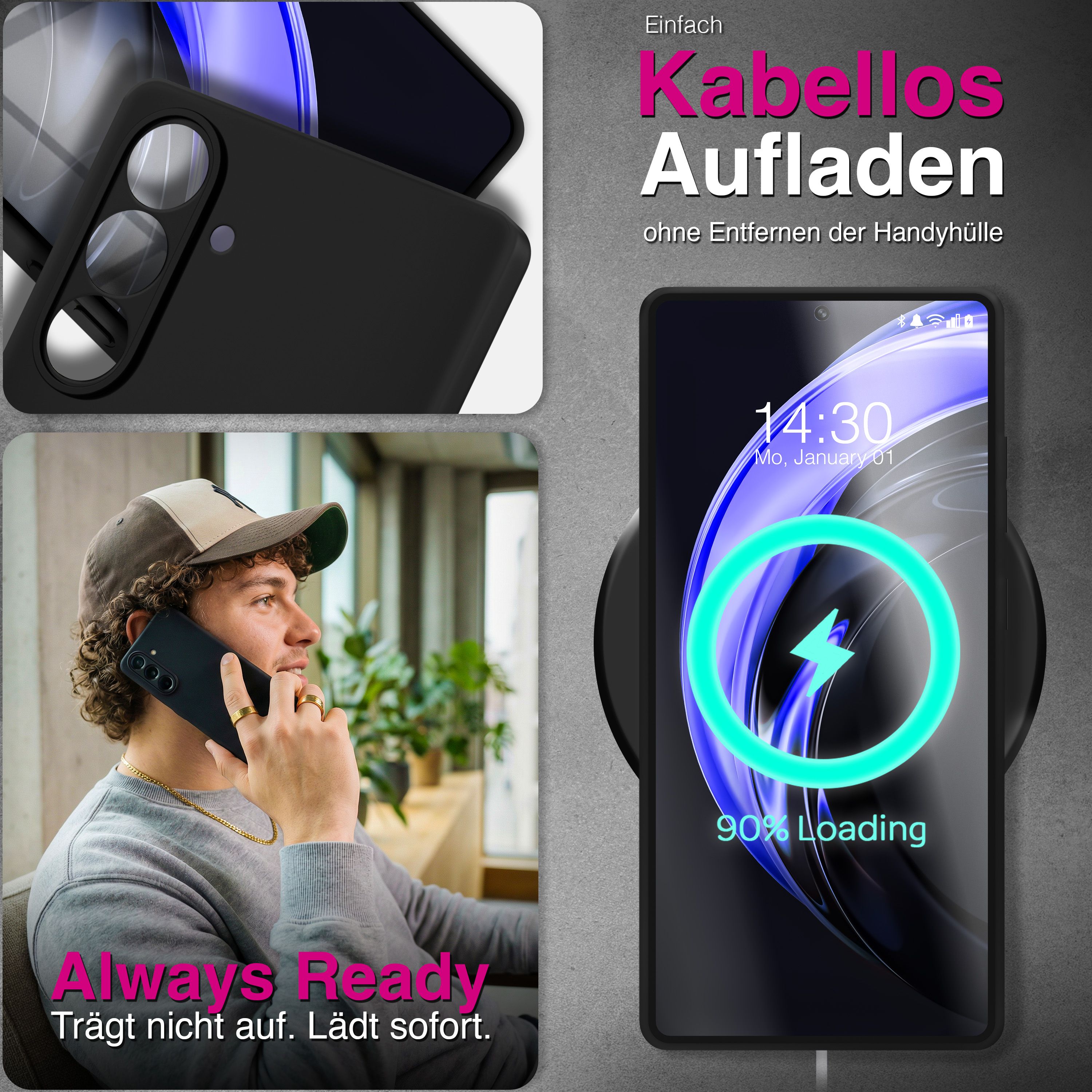 NALIA Matte Silikonhülle Samsung Galaxy S26 Case schwarz slim Kameraschutz Default Title NALIA SlimFit Hüllen