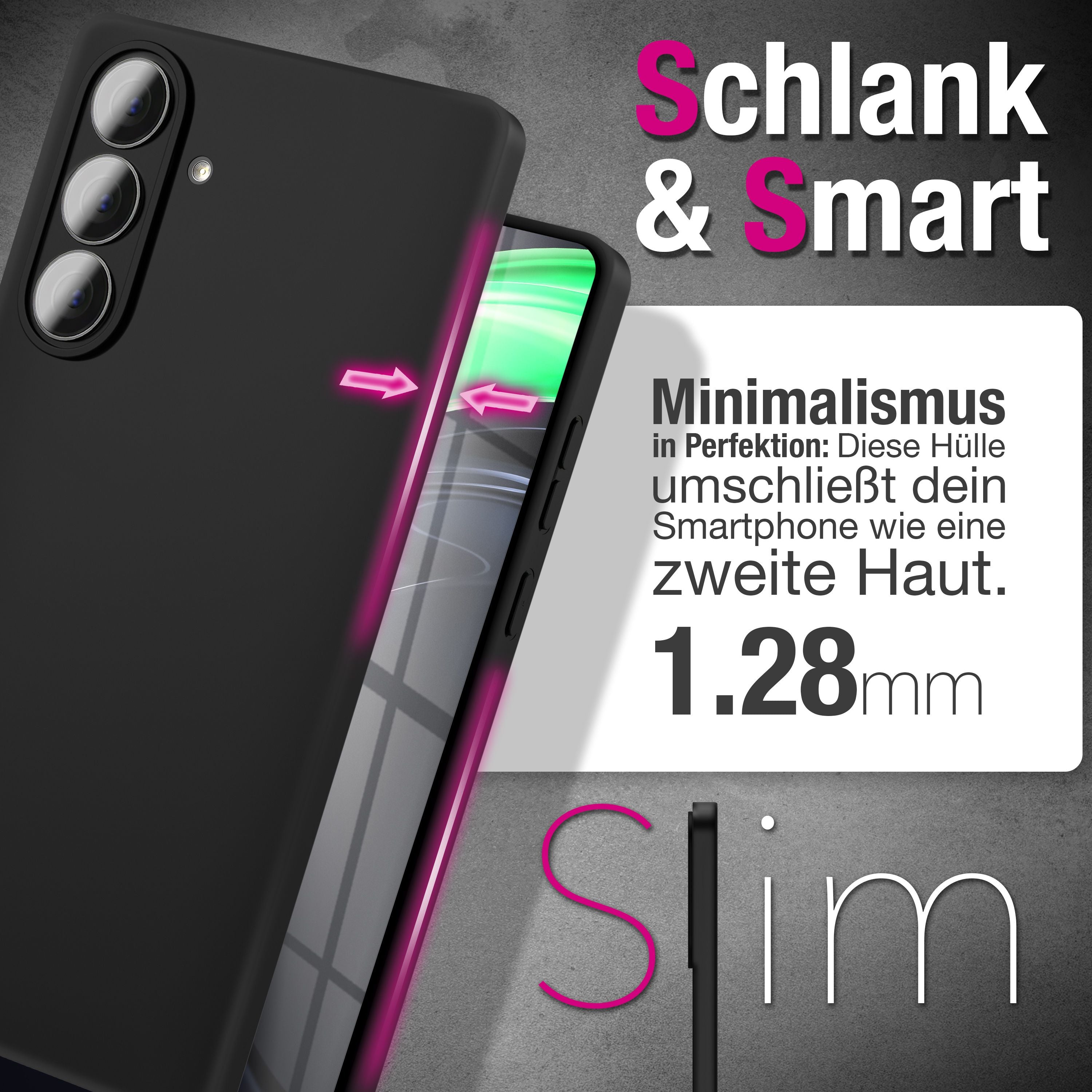 NALIA Matte Silikonhülle Samsung Galaxy A37 Case schwarz slim Kameraschutz Default Title NALIA SlimFit Hülle