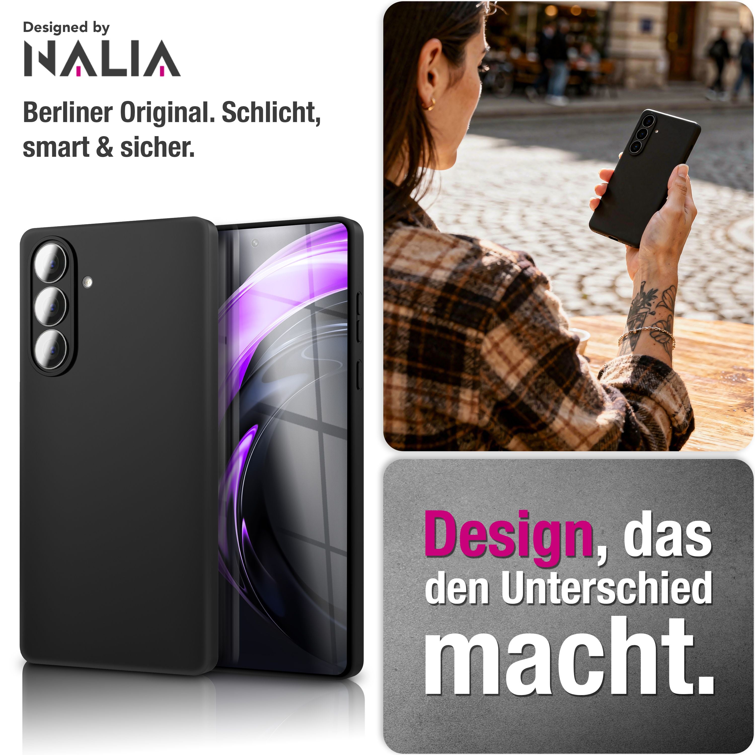 NALIA Matte Silikonhülle Samsung Galaxy A57 Case schwarz slim Kameraschutz Default Title NALIA SlimFit Hülle