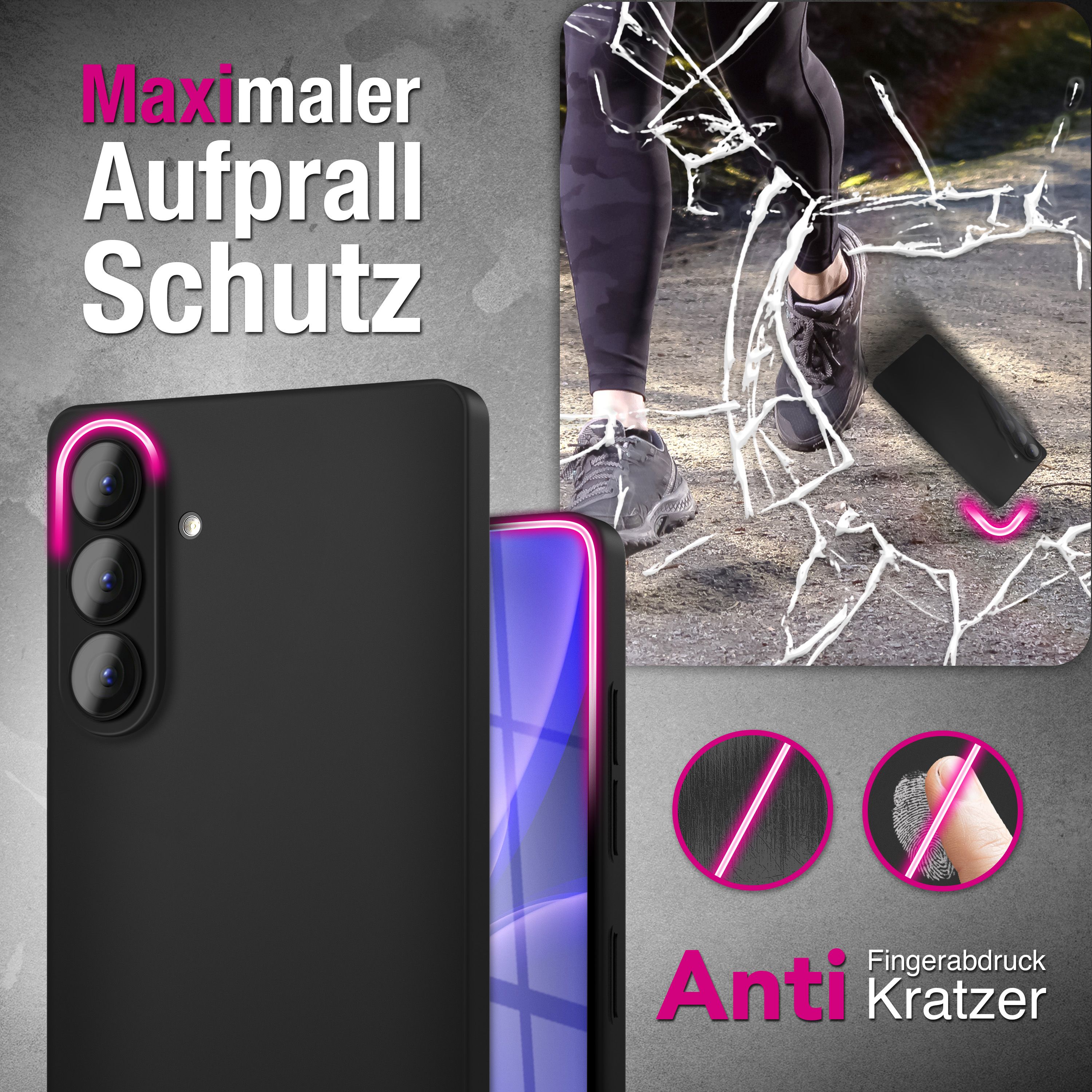 NALIA Matte Hardcase Samsung Galaxy S26 Case Anti-Fingerprint stoßfest Schwarz Opak NALIA SlimFit Hülle