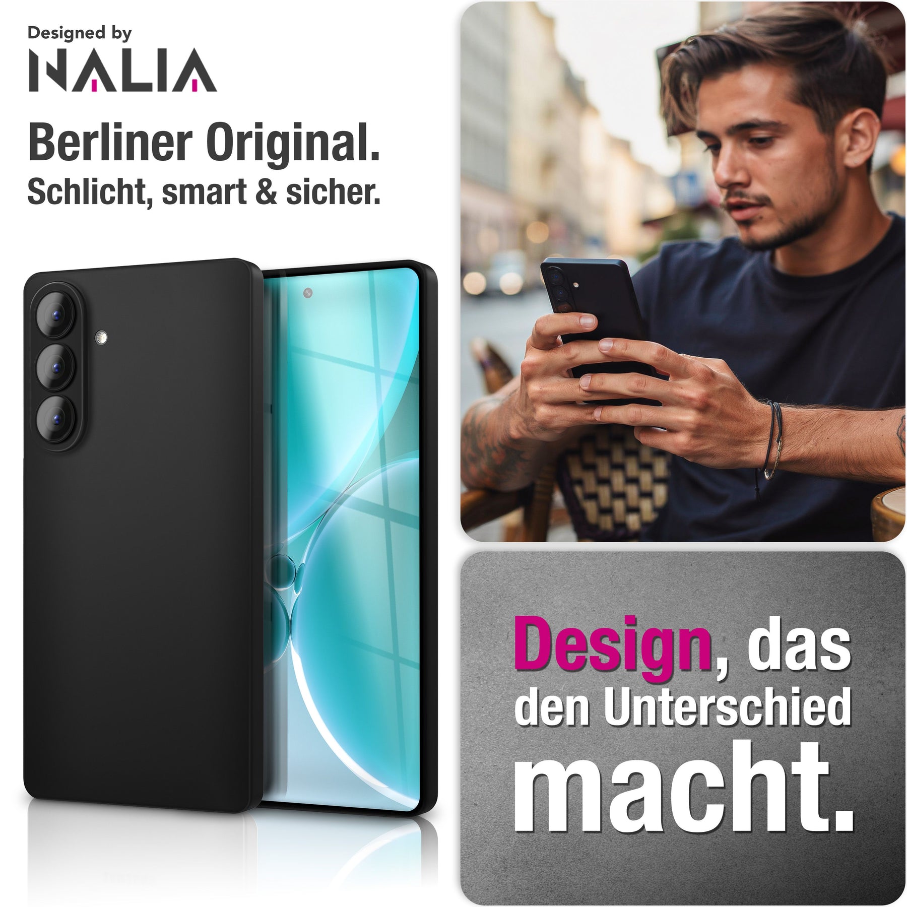 NALIA Ultra Slim Hardcase für Samsung Galaxy S26 Plus – Matt & 0.3mm Dünn – PHANTOM (Dünnes Cover & Kamera-Vollschutz) – Marke aus Berlin Schwarz Opak NALIA SlimFit Hülle