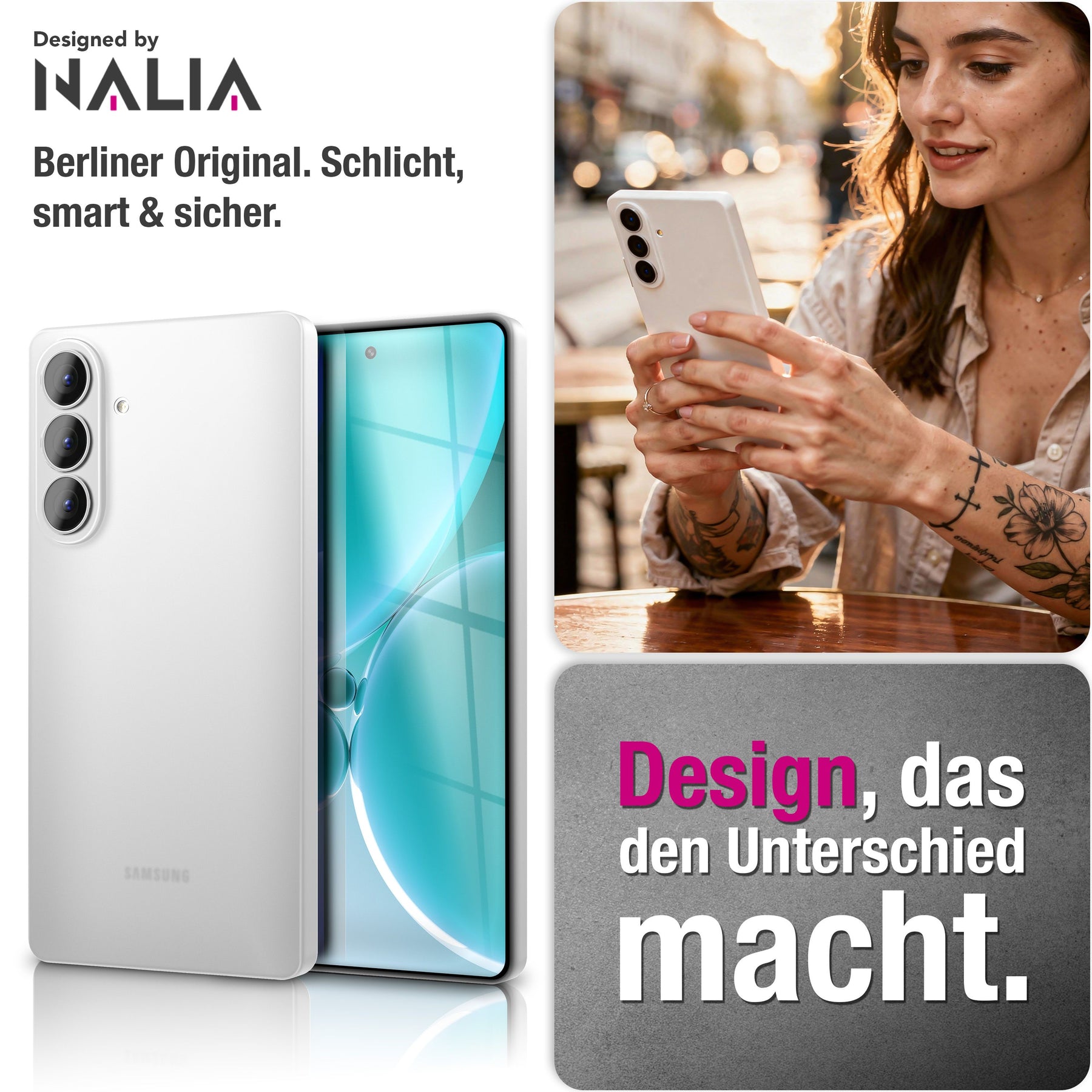 NALIA Ultra Slim Hardcase für Samsung Galaxy S26 Plus – Matt & 0.3mm Dünn – PHANTOM (Dünnes Cover & Kamera-Vollschutz) – Marke aus Berlin Weiß Transparent NALIA SlimFit Hülle